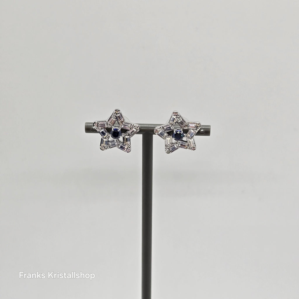 SWAROVSKI Stella Ohrstecker Stern Blau, Rhodiniert 5639188
