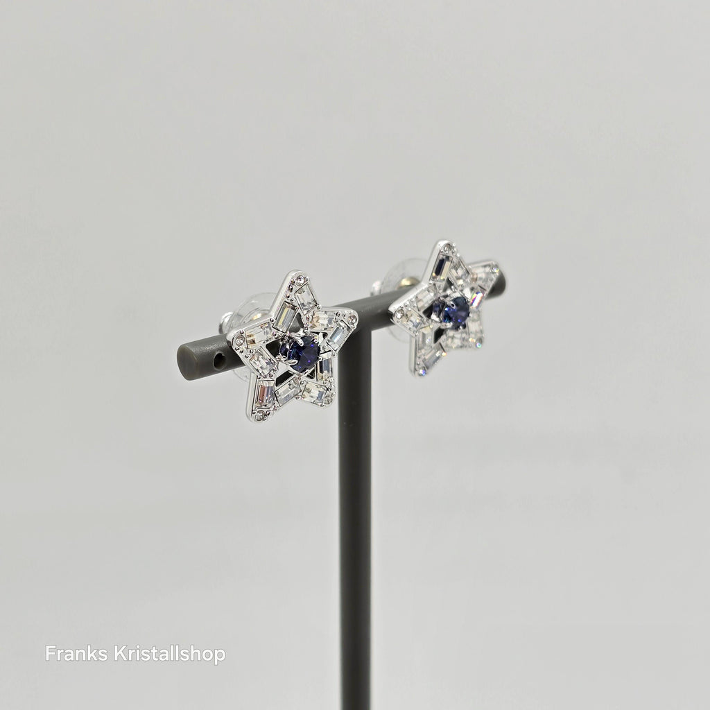 SWAROVSKI Stella Ohrstecker Stern Blau, Rhodiniert 5649000