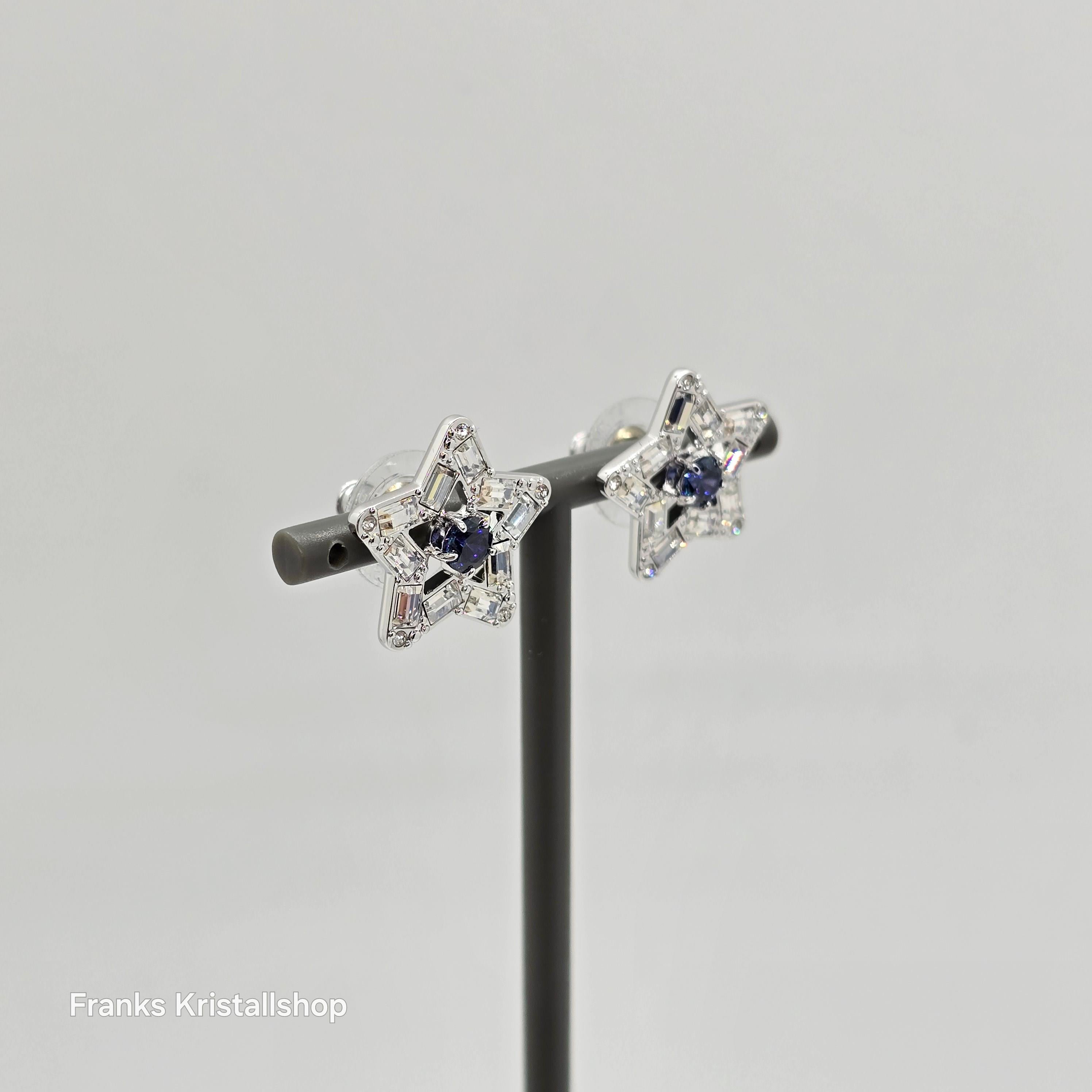 SWAROVSKI Stella Ohrstecker Stern Blau, Rhodiniert 5649000