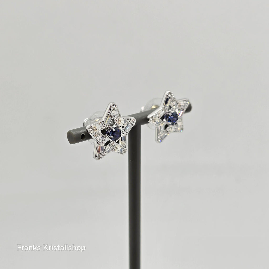 SWAROVSKI Stella Ohrstecker Stern Blau, Rhodiniert 5639188