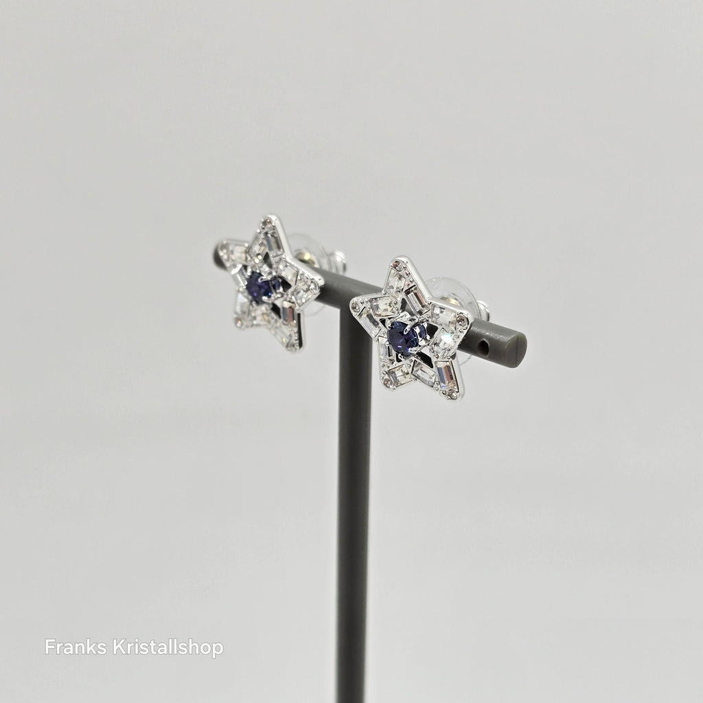SWAROVSKI Stella Ohrstecker Stern Blau, Rhodiniert 5649000