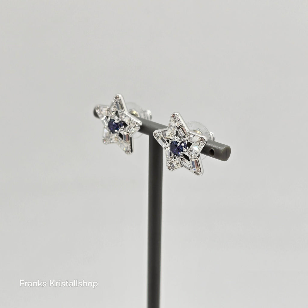 SWAROVSKI Stella Ohrstecker Stern Blau, Rhodiniert 5639188