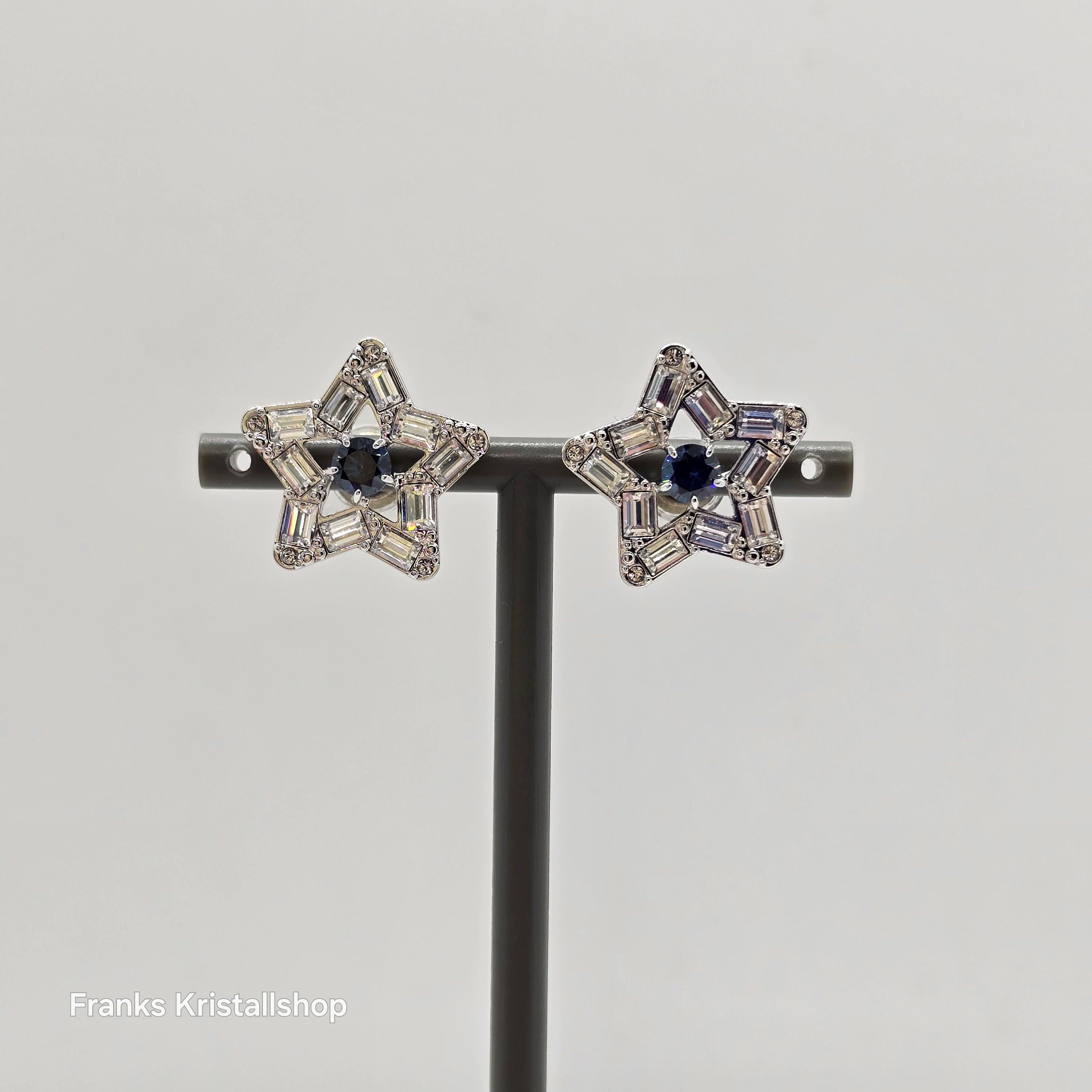 SWAROVSKI Stella Ohrstecker Stern Blau, Rhodiniert 5649000