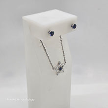 Lade das Bild in den Galerie-Viewer, SWAROVSKI Stella Set Ohrstecker und Halskette Stern, Blau, Rhodiniert 5646762
