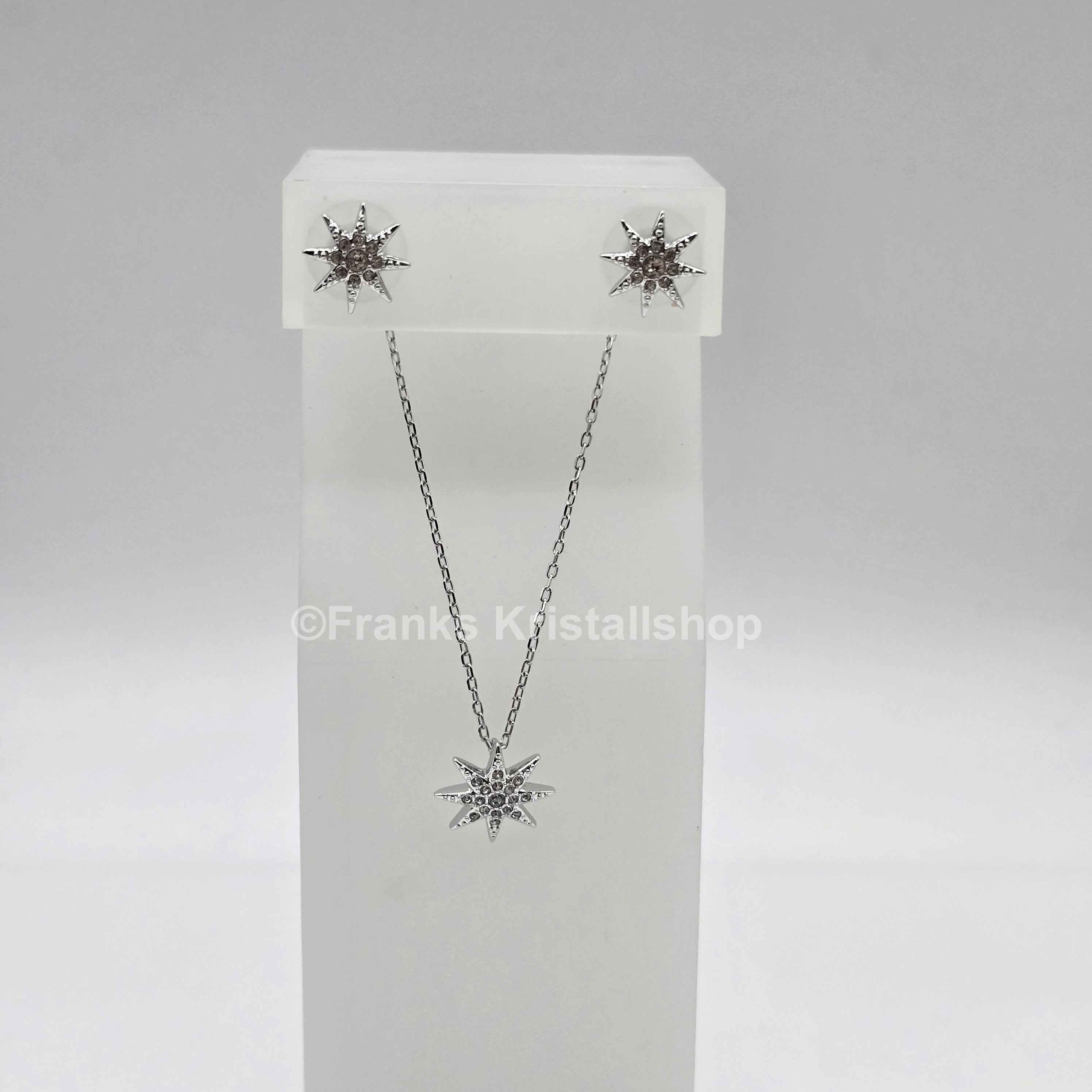 SWAROVSKI Stern Schmuckset Kette und Ohrringe, Rhodiniert 5253054 oU