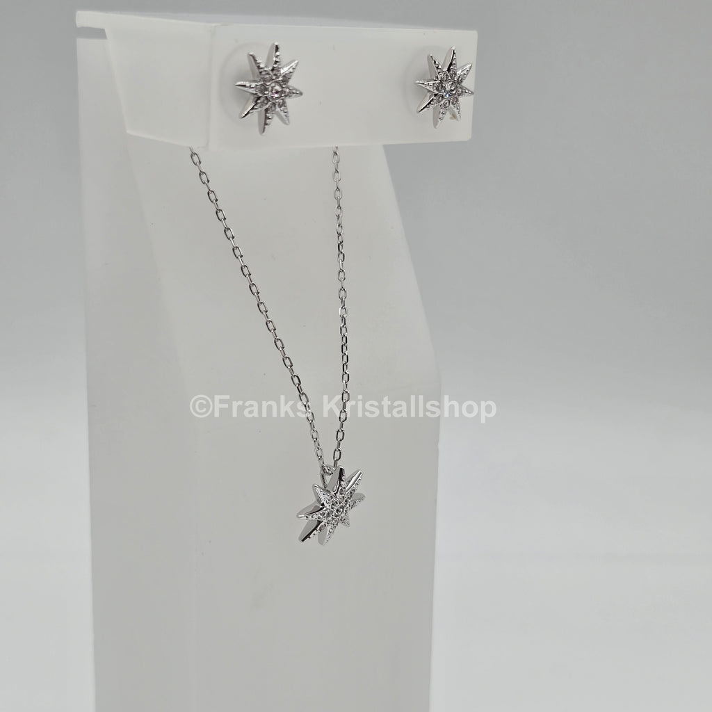 SWAROVSKI Stern Schmuckset Kette und Ohrringe, Rhodiniert 5253054 oU
