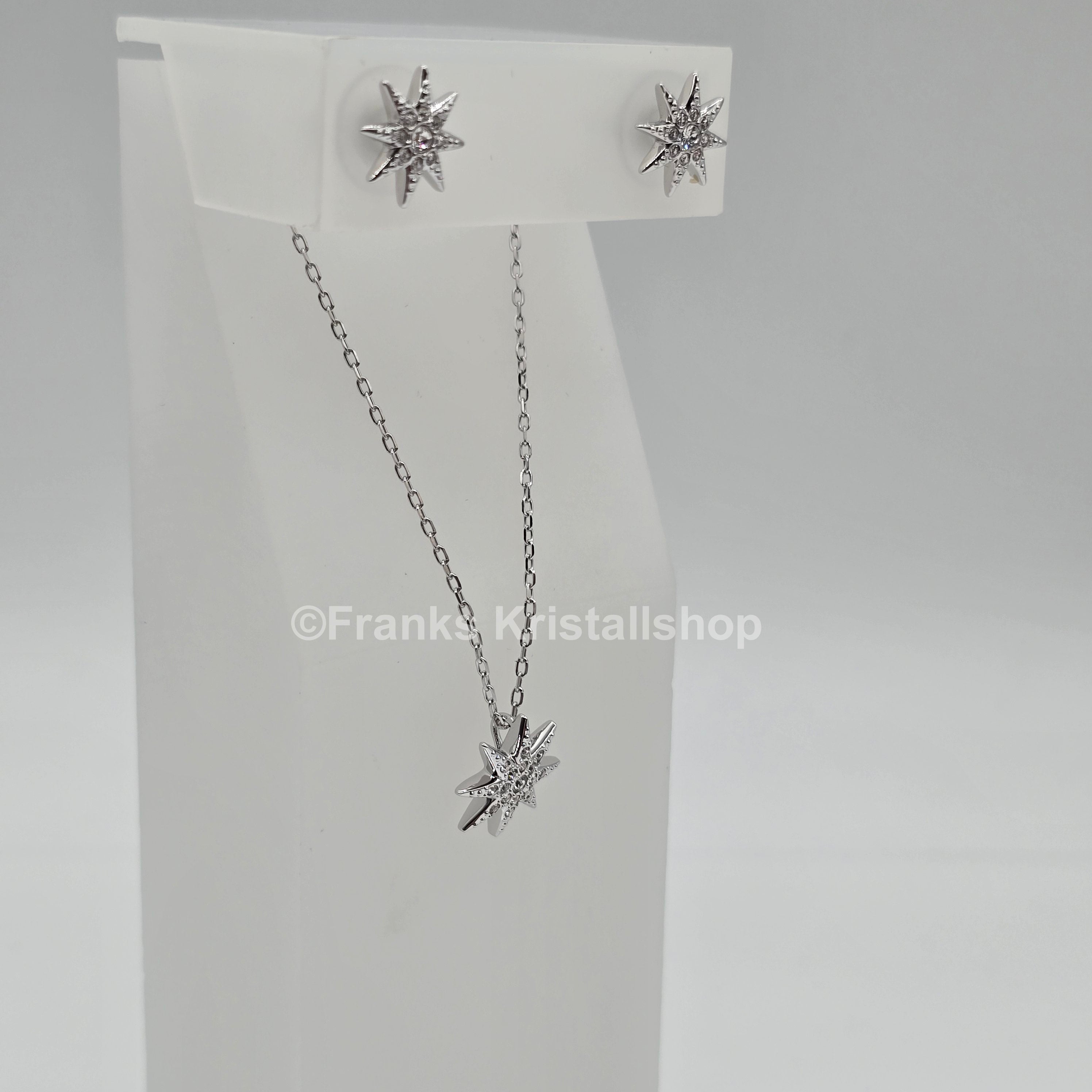 SWAROVSKI Stern Schmuckset Kette und Ohrringe, Rhodiniert 5253054 oU