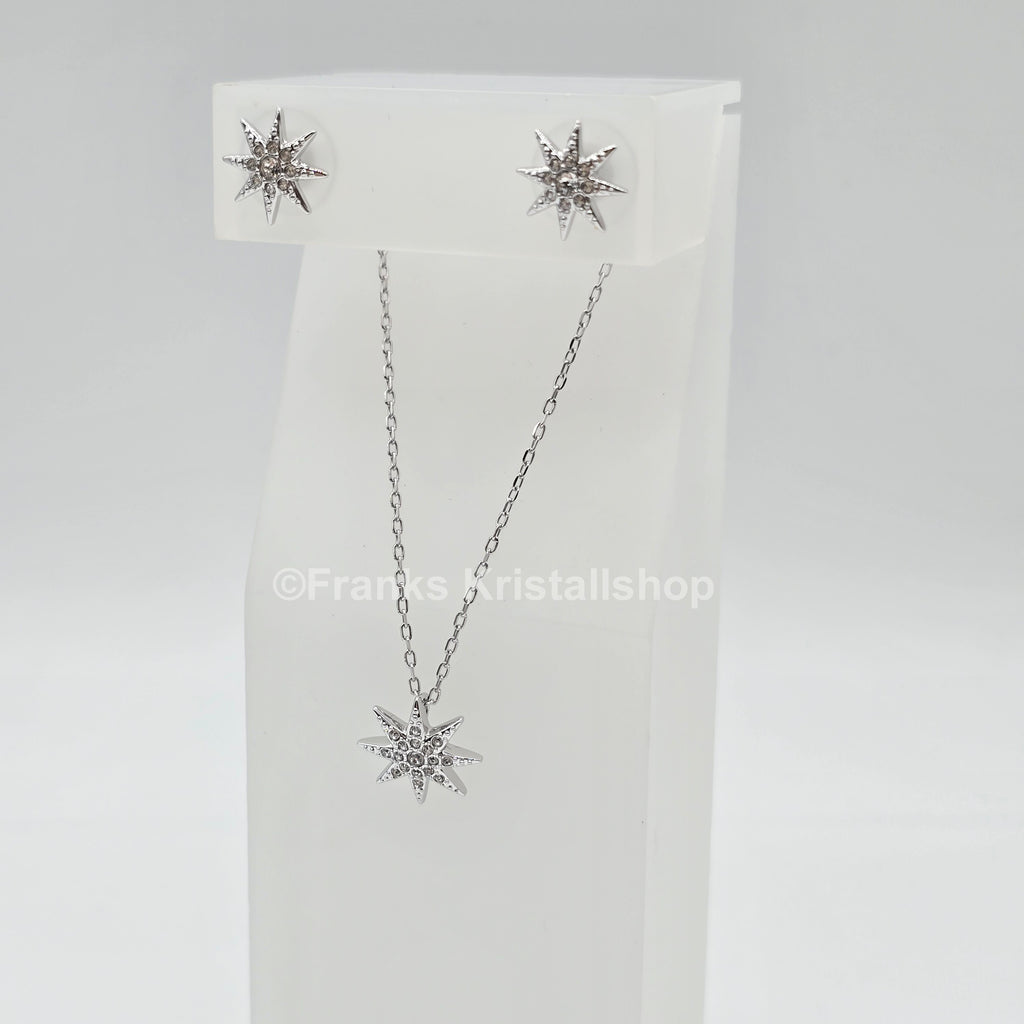 SWAROVSKI Stern Schmuckset Kette und Ohrringe, Rhodiniert 5253054 oU