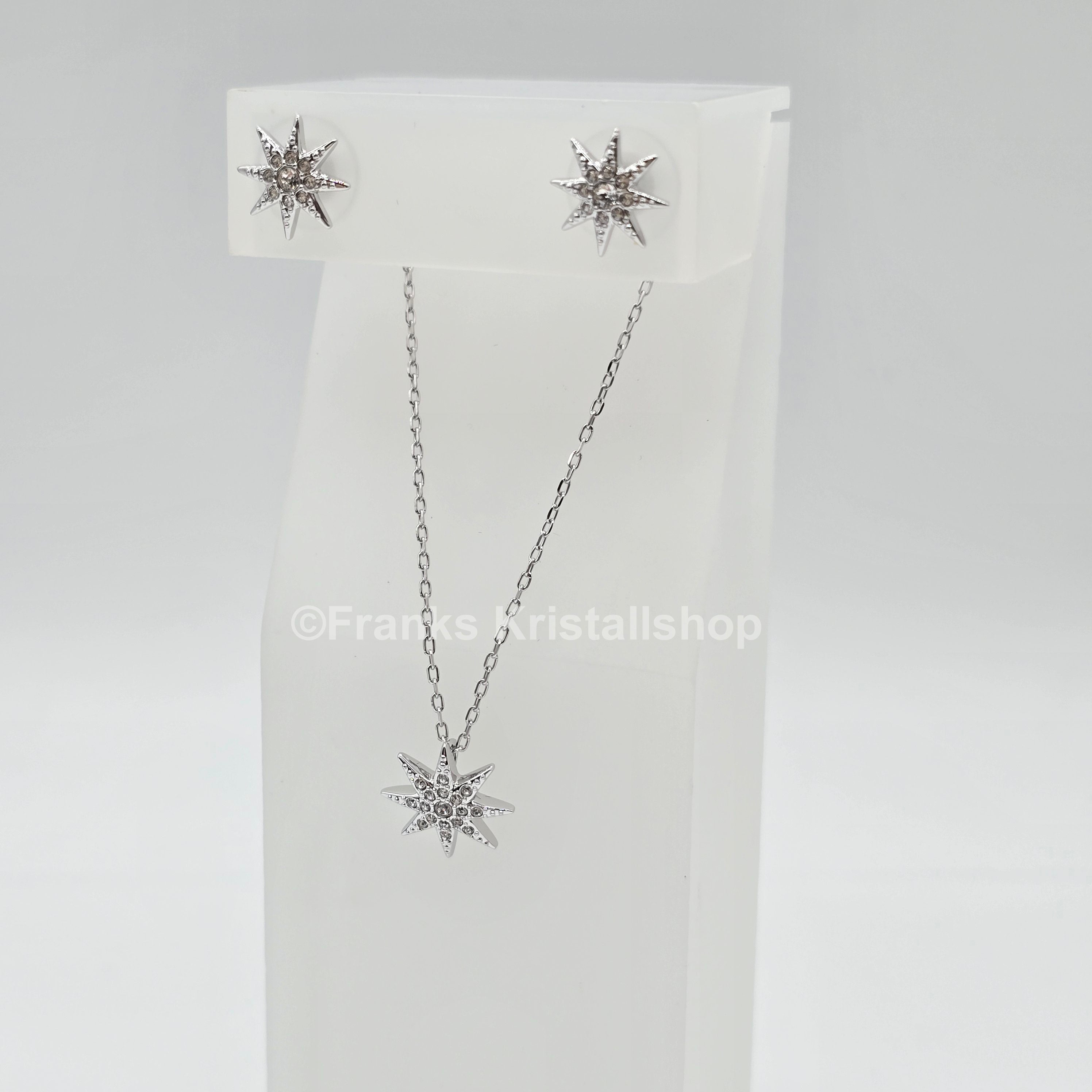 SWAROVSKI Stern Schmuckset Kette und Ohrringe, Rhodiniert 5253054 oU