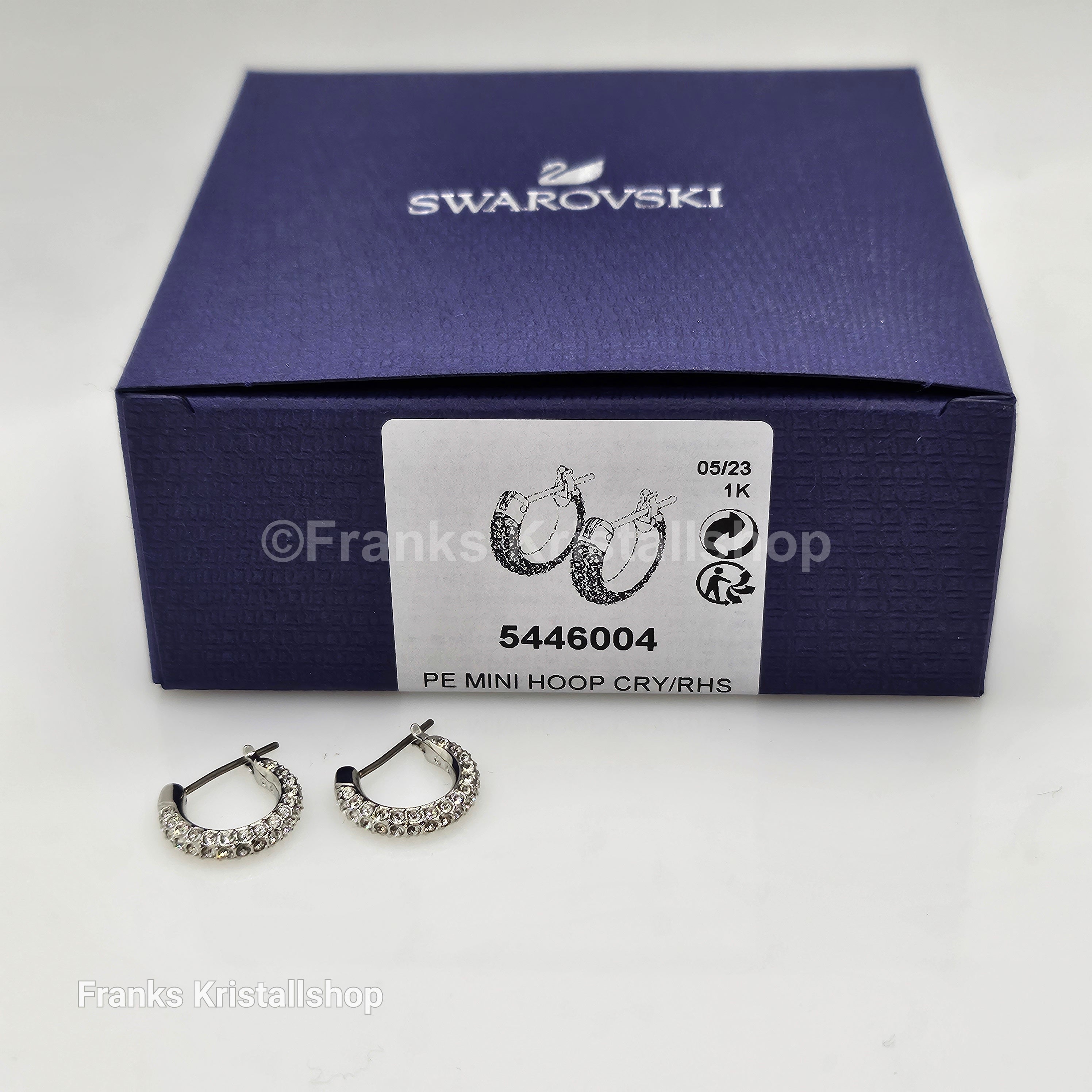 SWAROVSKI Stone Kreolen Weiß, Rhodiniert 5446004