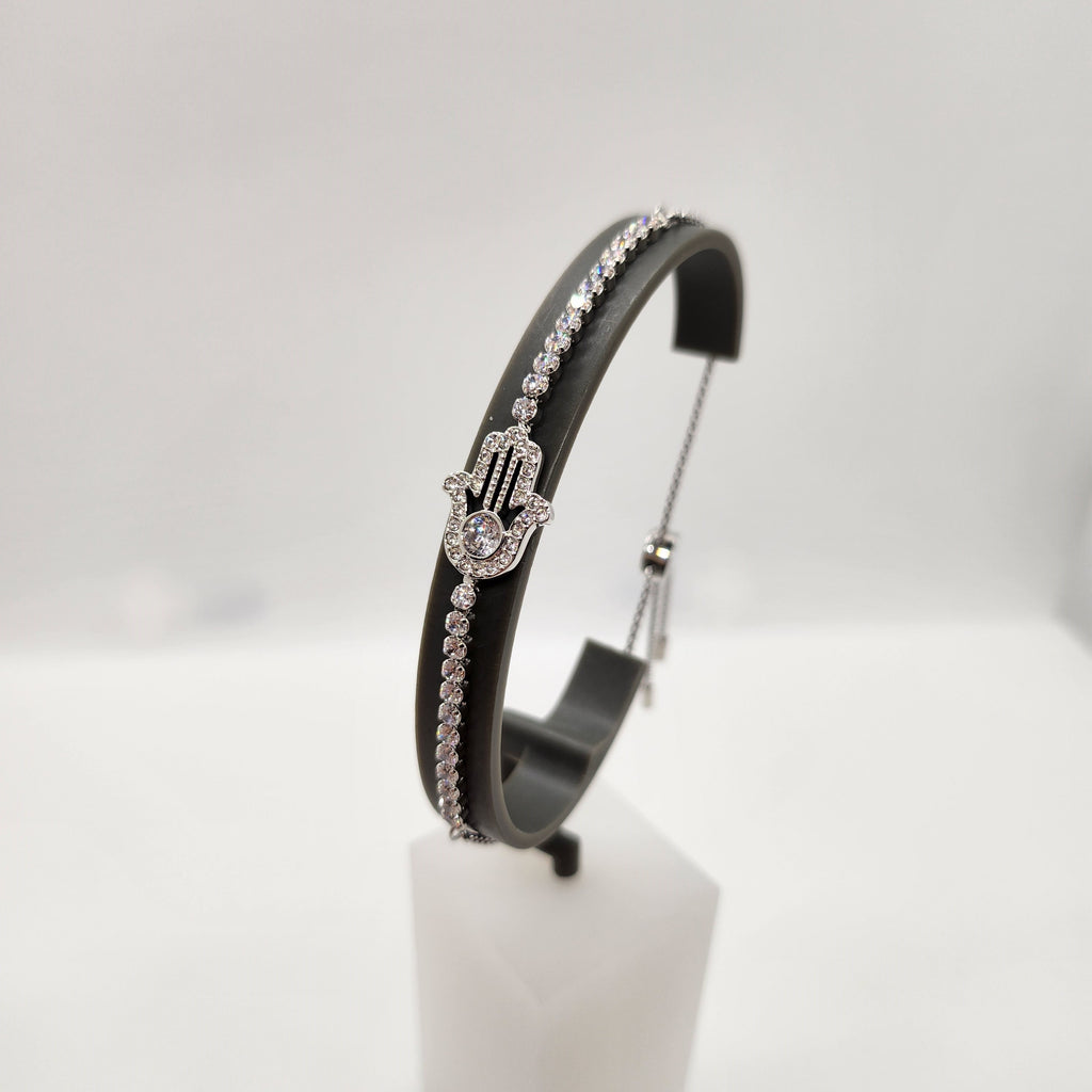 SWAROVSKI Subtle Hamsa Hand Armband Weiß, Rhodiniert 5632065