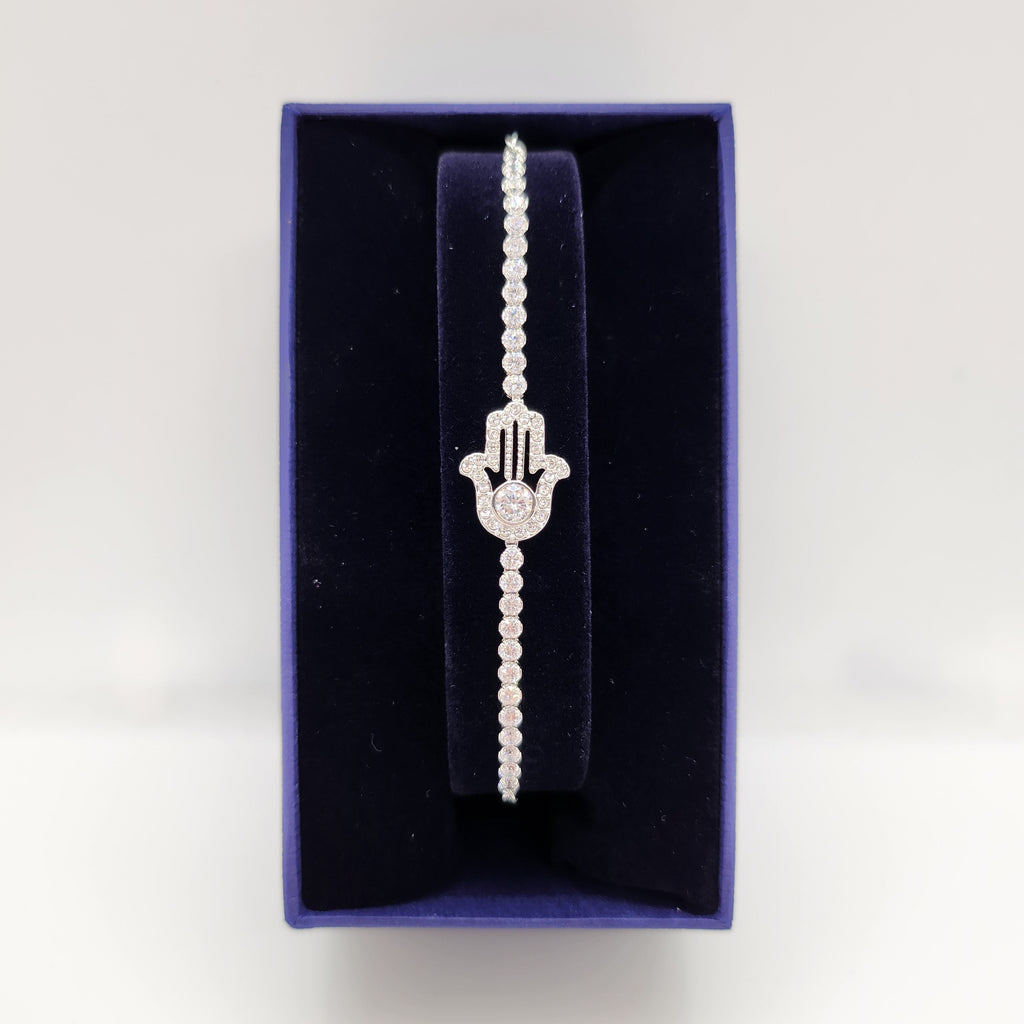 SWAROVSKI Subtle Hamsa Hand Armband Weiß, Rhodiniert 5632065