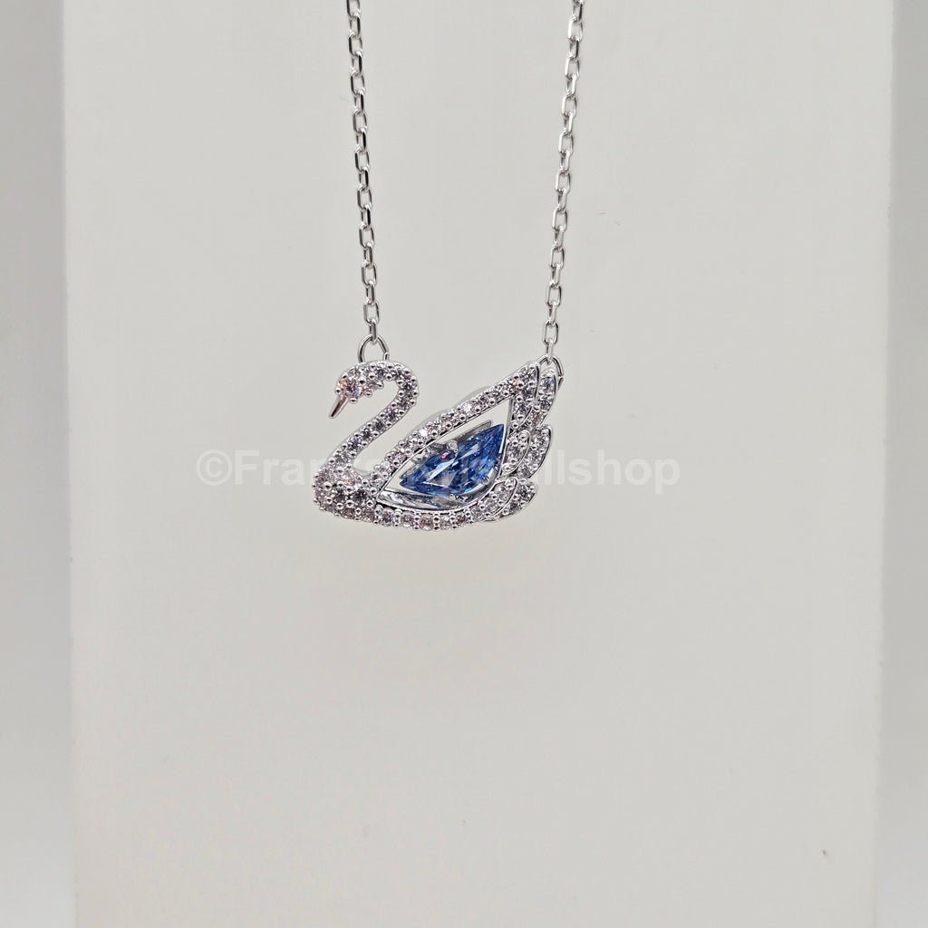 SWAROVSKI Swan Halskette Schwan Kette, Blau, Rhodiniert 5533397