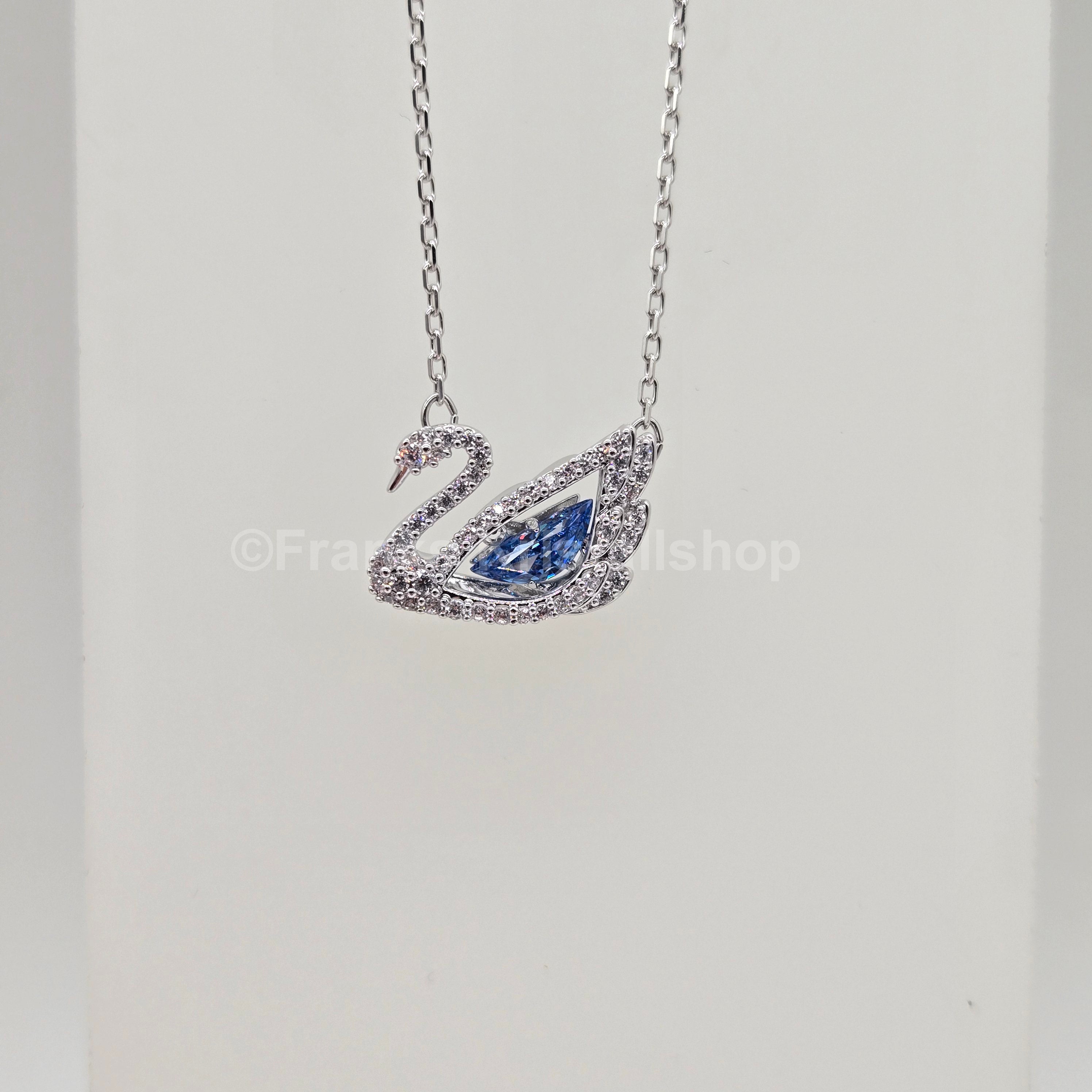 SWAROVSKI Swan Halskette Schwan Kette, Blau, Rhodiniert 5533397