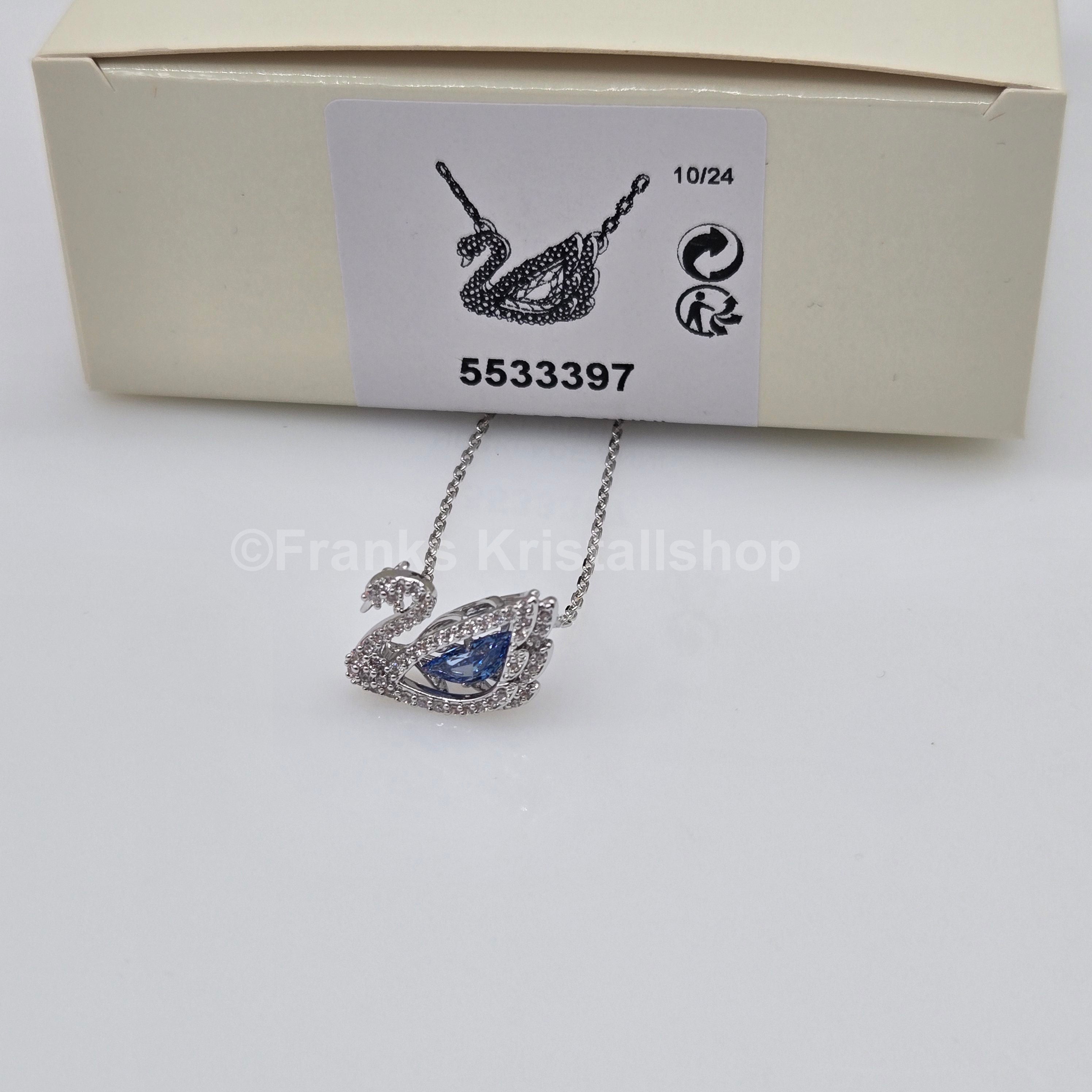 SWAROVSKI Swan Halskette Schwan Kette, Blau, Rhodiniert 5533397