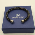SWAROVSKI Crystaldust Armreif Größe M Schwarz Dunkelgrau 5250065 oU