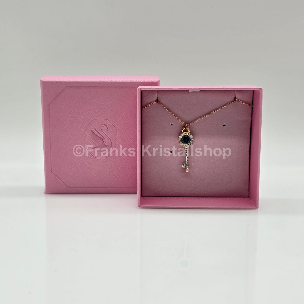 SWAROVSKI Symbolica Halskette Augensymbol und Schlüssel, Blau, Roségold-Legierungsschicht 5687035