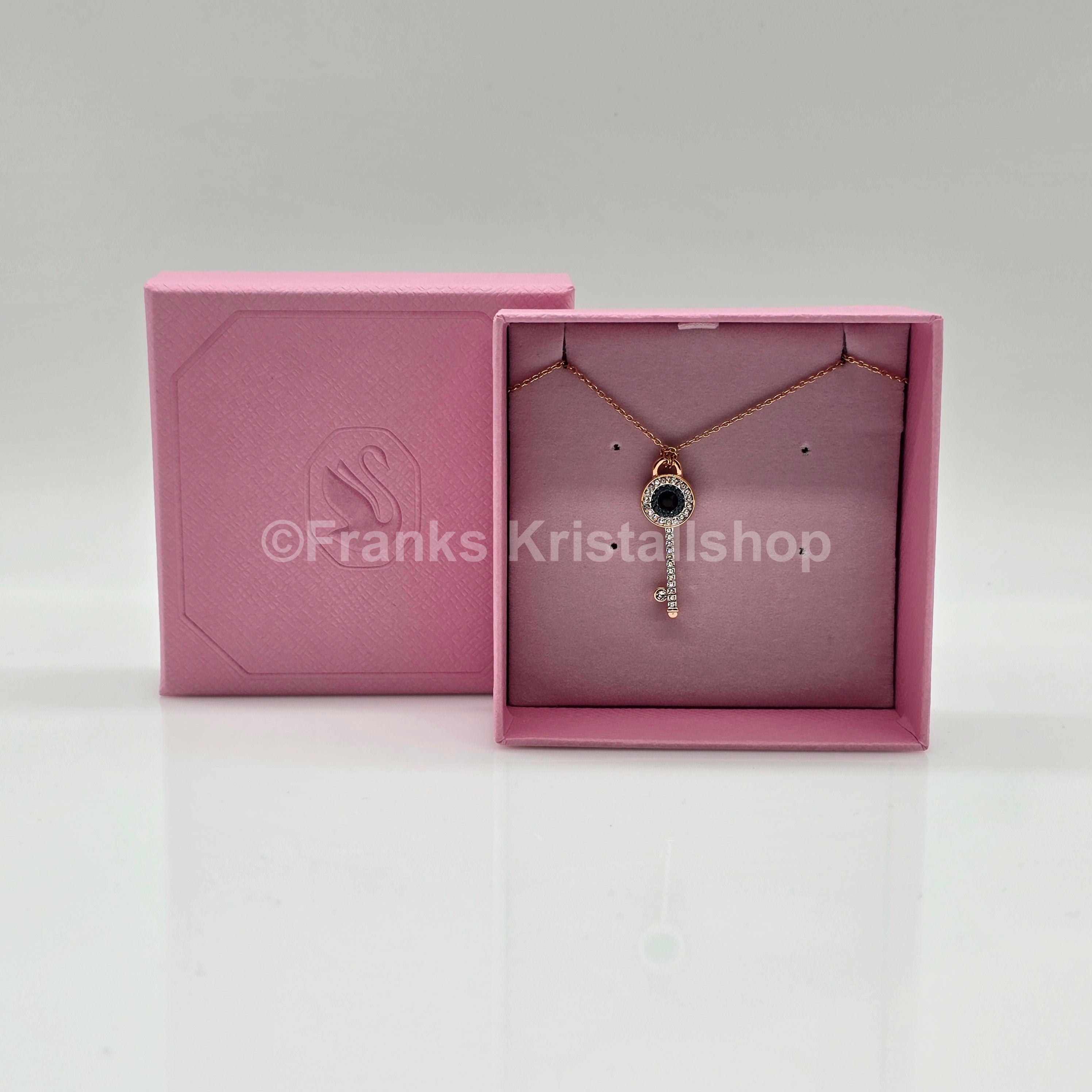 SWAROVSKI Symbolica Halskette Augensymbol und Schlüssel, Blau, Roségold-Legierungsschicht 5687035