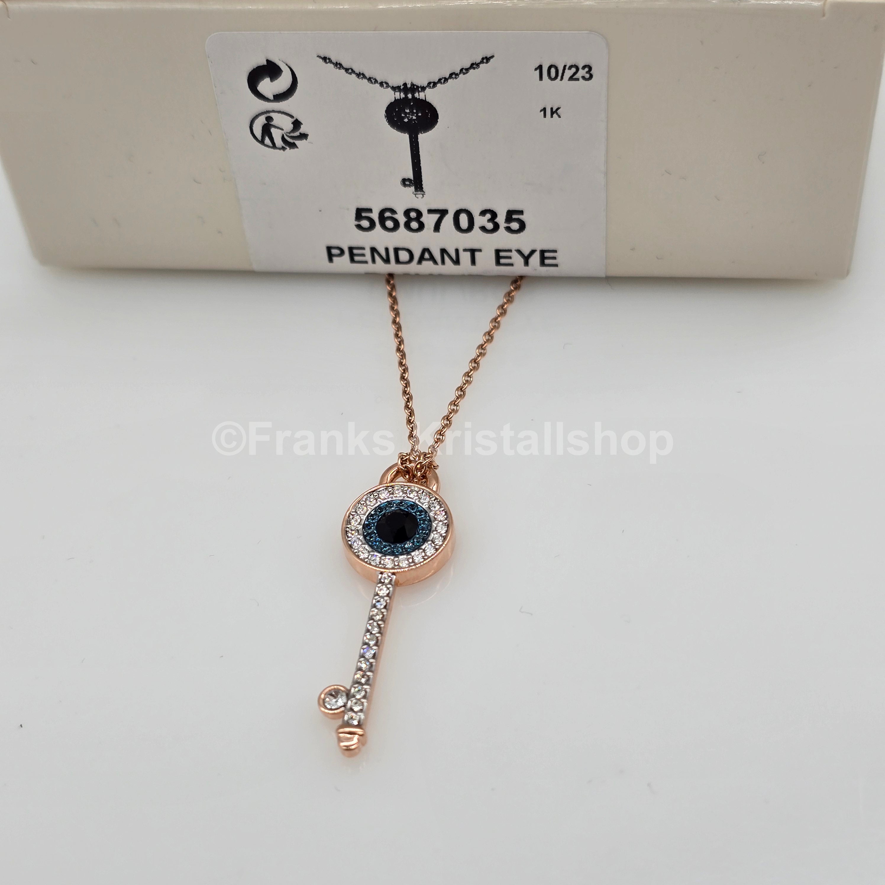 SWAROVSKI Symbolica Halskette Augensymbol und Schlüssel, Blau, Roségold-Legierungsschicht 5687035