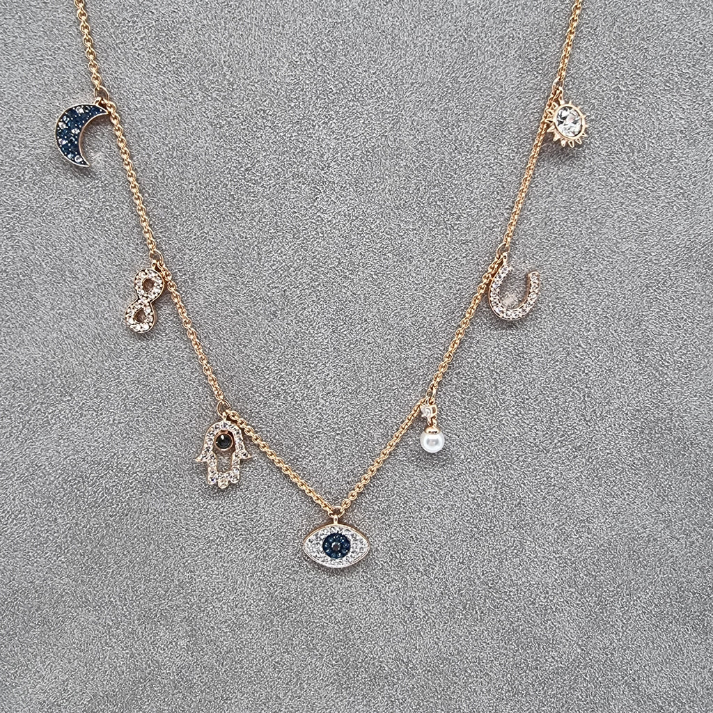 SWAROVSKI Halskette Mond, Unendlichzeichen, Hand, Augensymbol, Hufeisen 5497664 oU