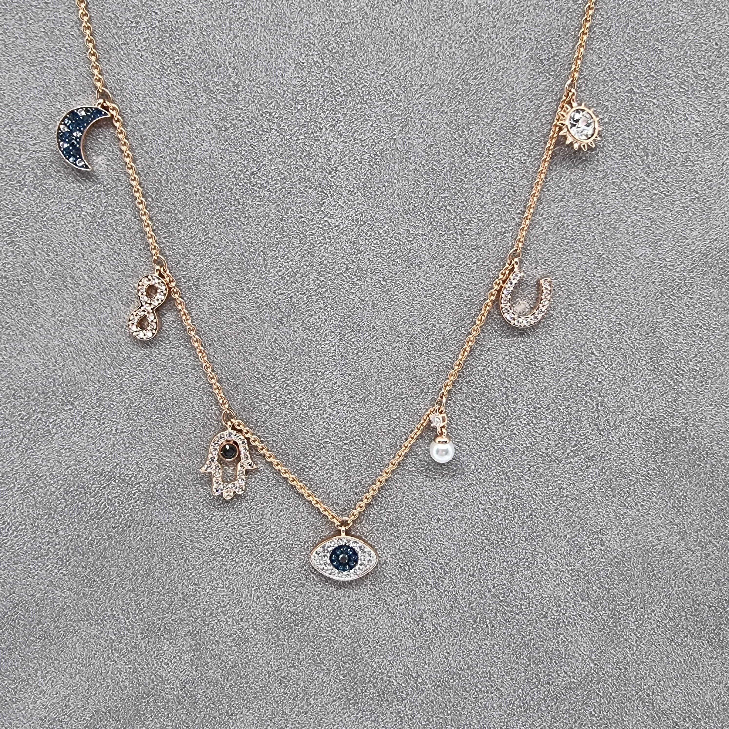 SWAROVSKI Halskette Mond, Unendlichzeichen, Hand, Augensymbol, Hufeisen 5497664 oU