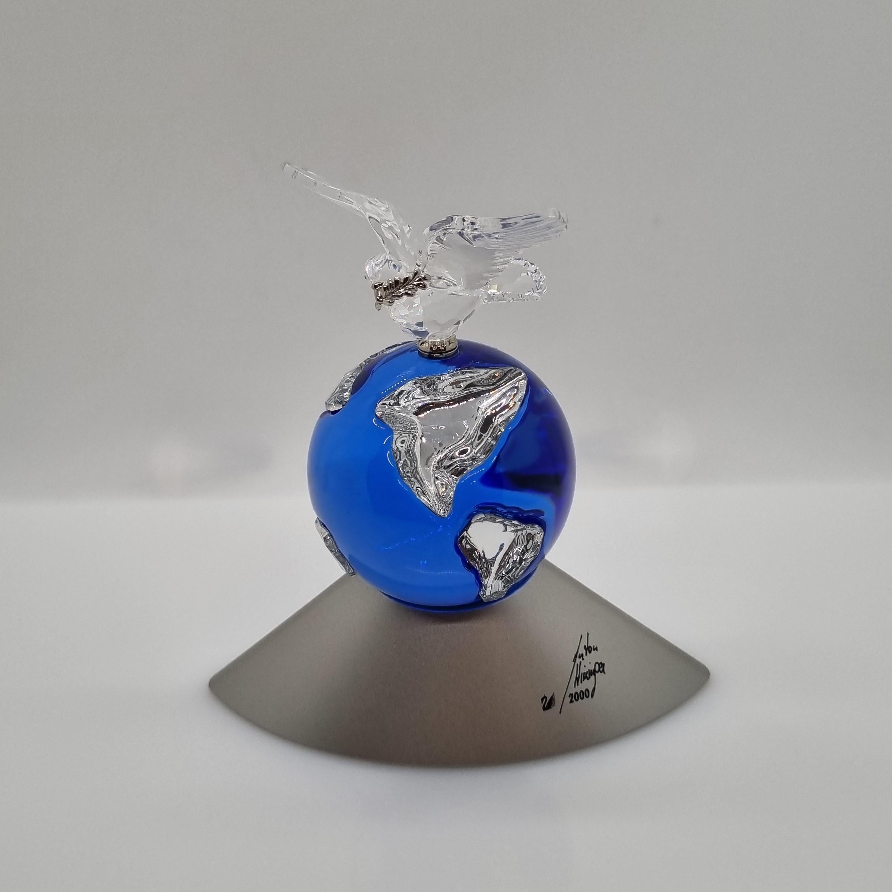 SWAROVSKI Taube auf Weltkugel UNICEF 2000 Millenium Planet 238985