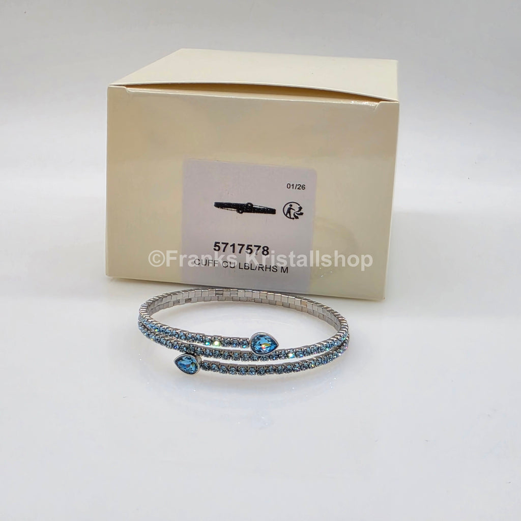 SWAROVSKI Twisty Armreif, Armband Blau, Türkis Rhodiniert 5717578