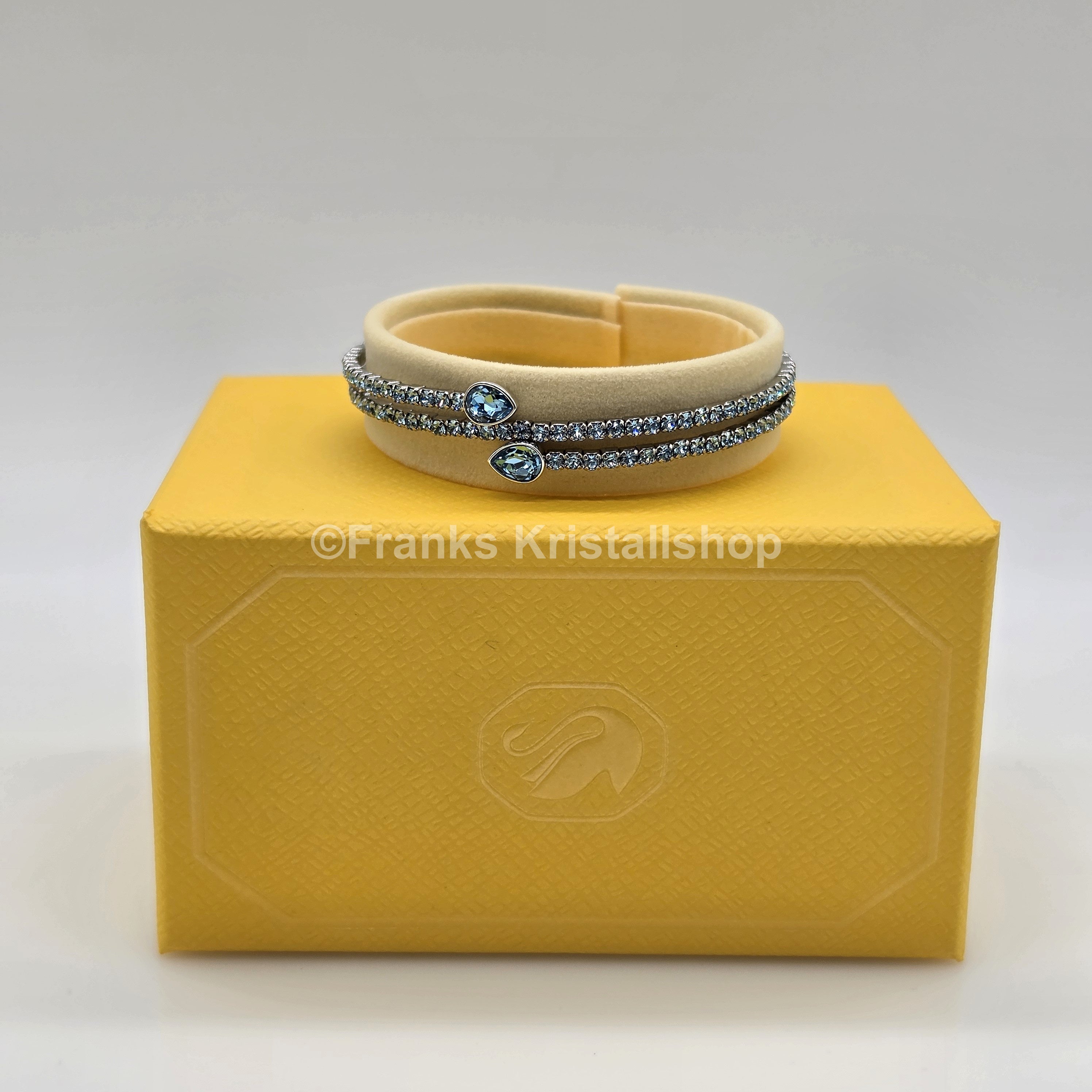 SWAROVSKI Twisty Armreif, Armband Blau, Türkis Rhodiniert 5717578
