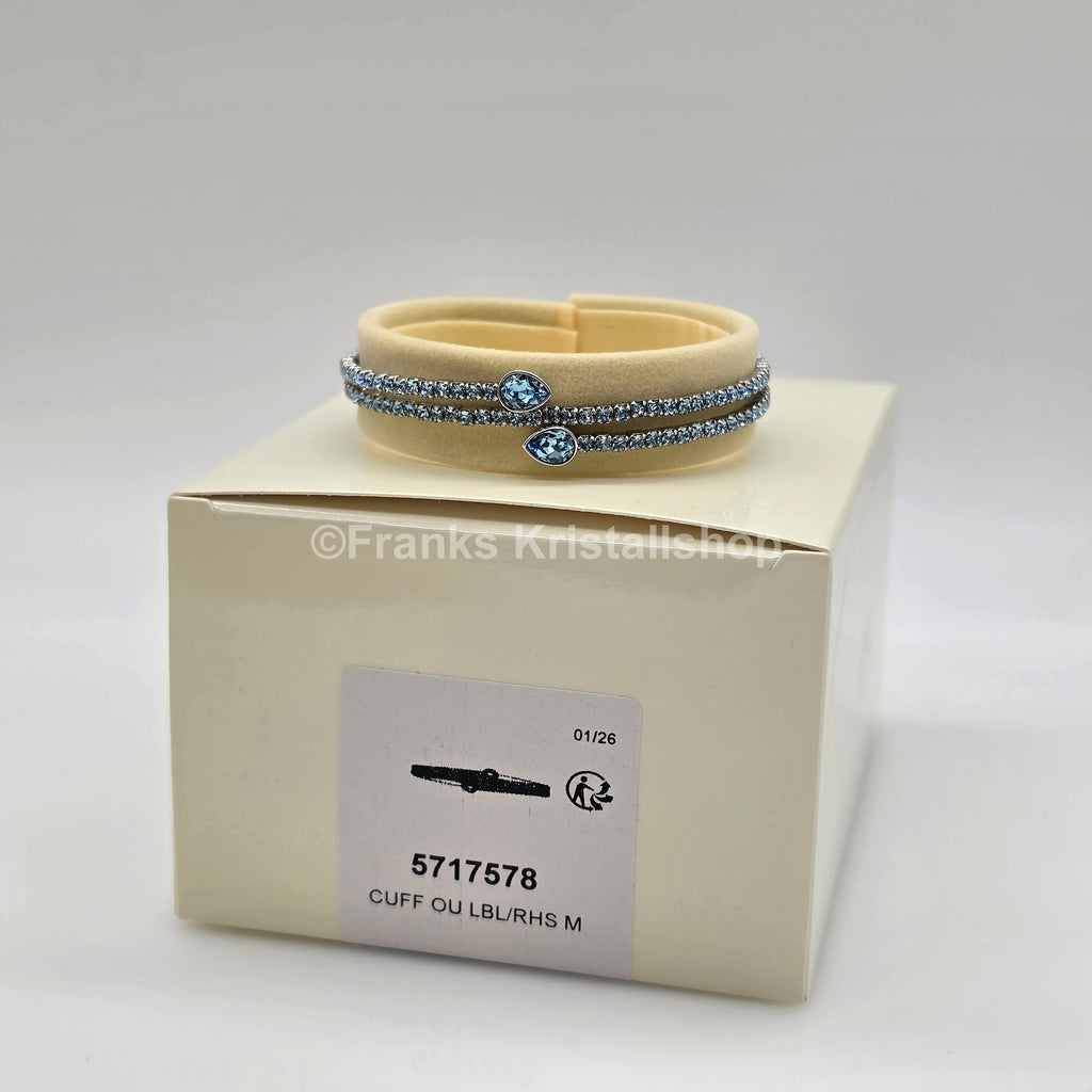 SWAROVSKI Twisty Armreif, Armband Blau, Türkis Rhodiniert 5717578