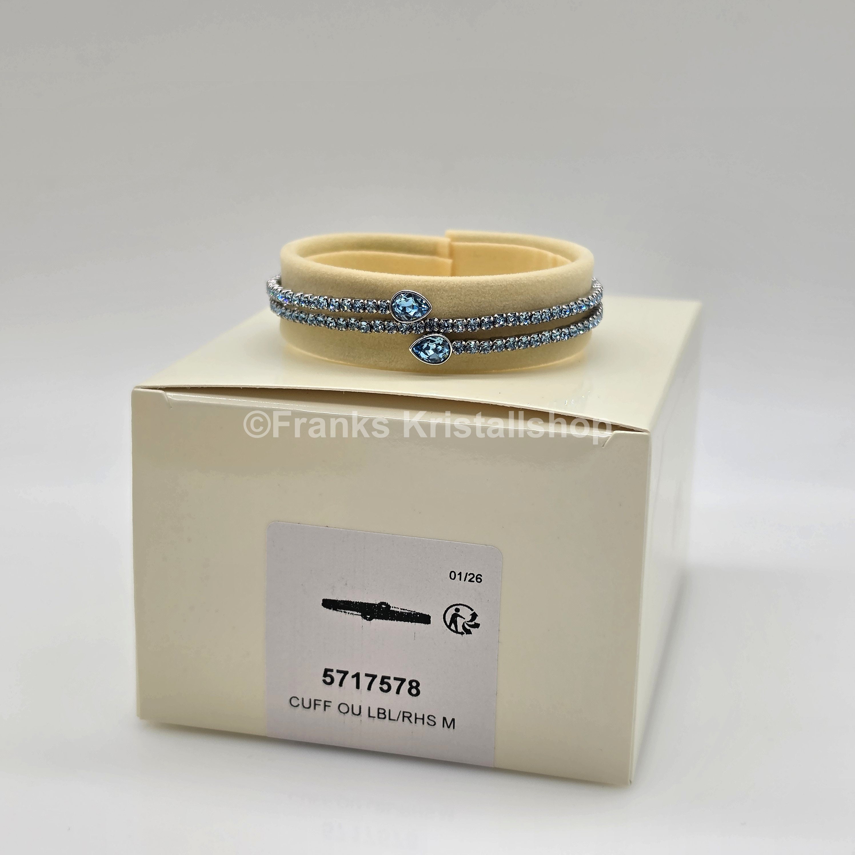 SWAROVSKI Twisty Armreif, Armband Blau, Türkis Rhodiniert 5717578