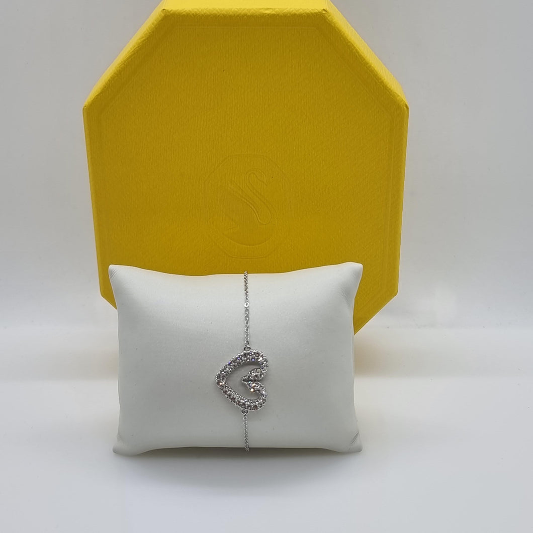 SWAROVSKI Una Herz Armband Schwanenherz Mittel Weiß Rhodiniert 5625534