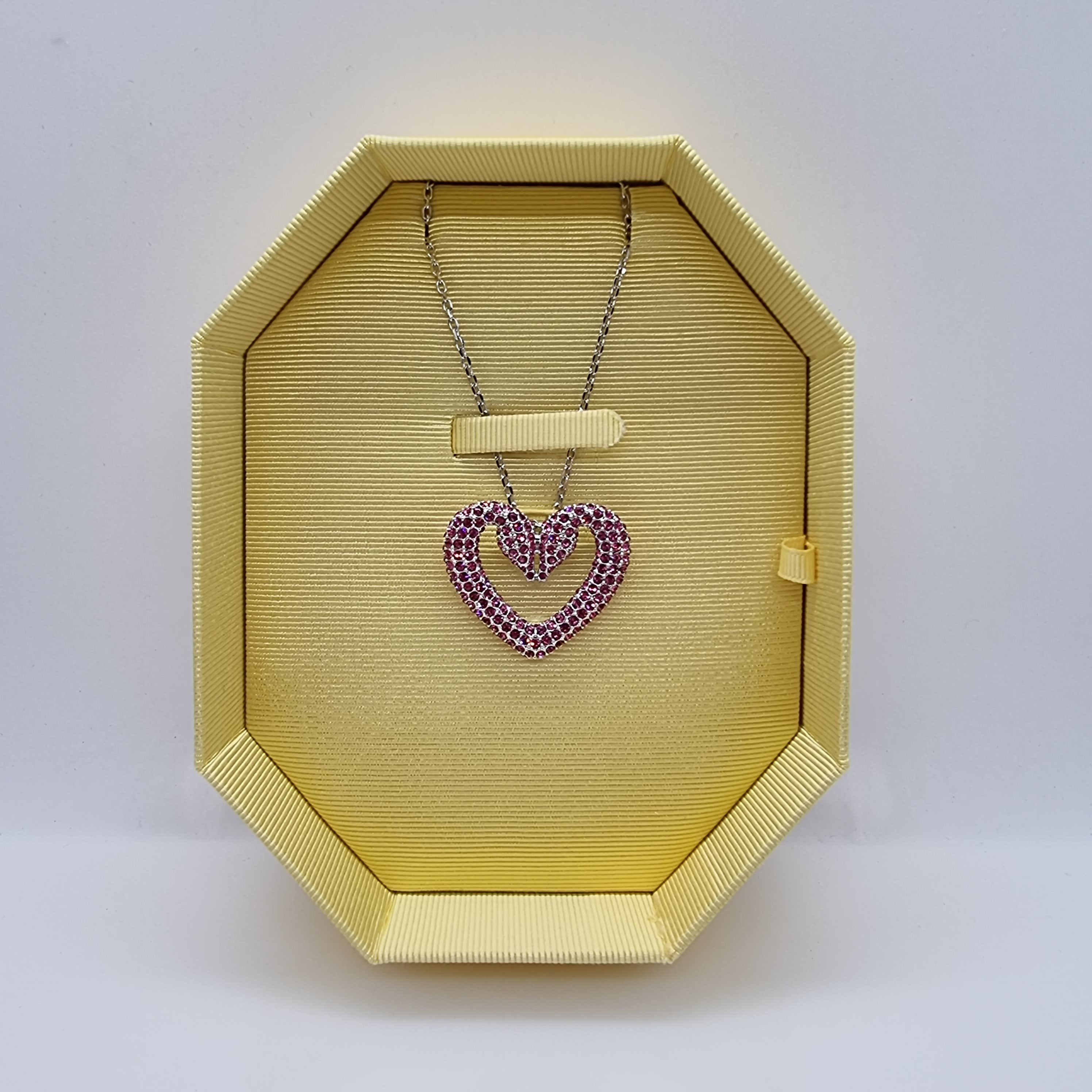 SWAROVSKI Sublima Herz Kette Schwanenherz Groß Rosa Rhodiniert 5631931