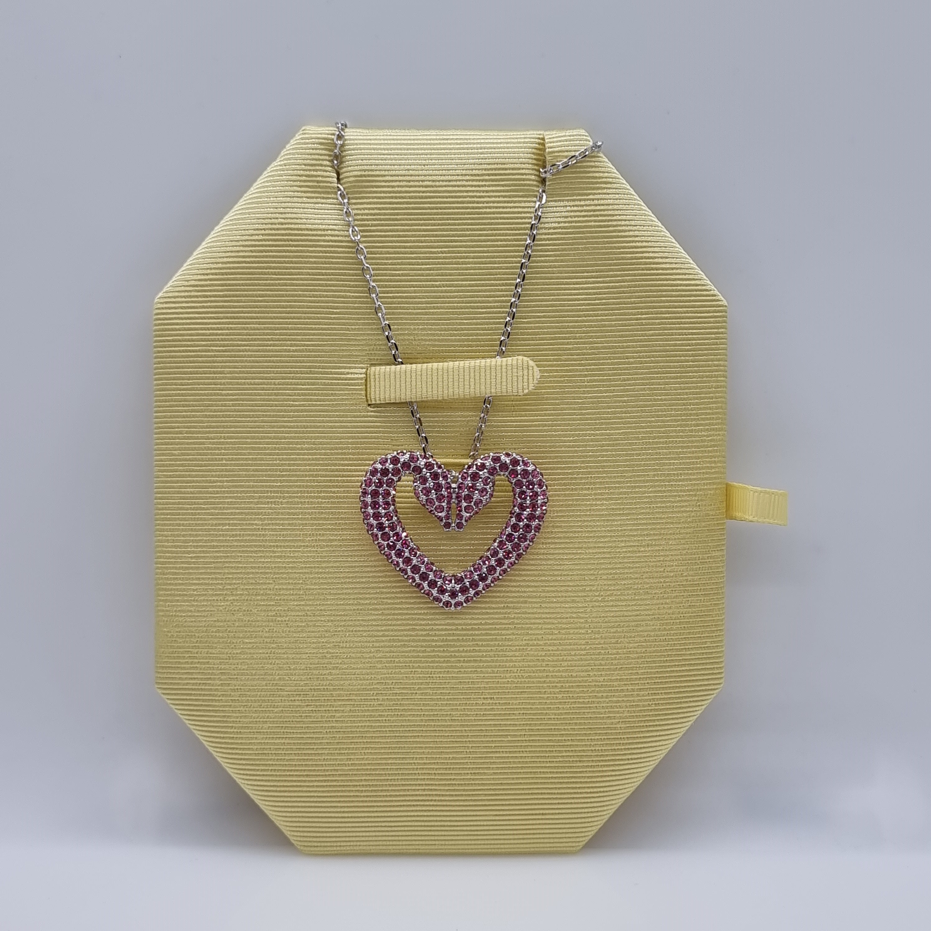 SWAROVSKI Sublima Herz Kette Schwanenherz Groß Rosa Rhodiniert 5631931