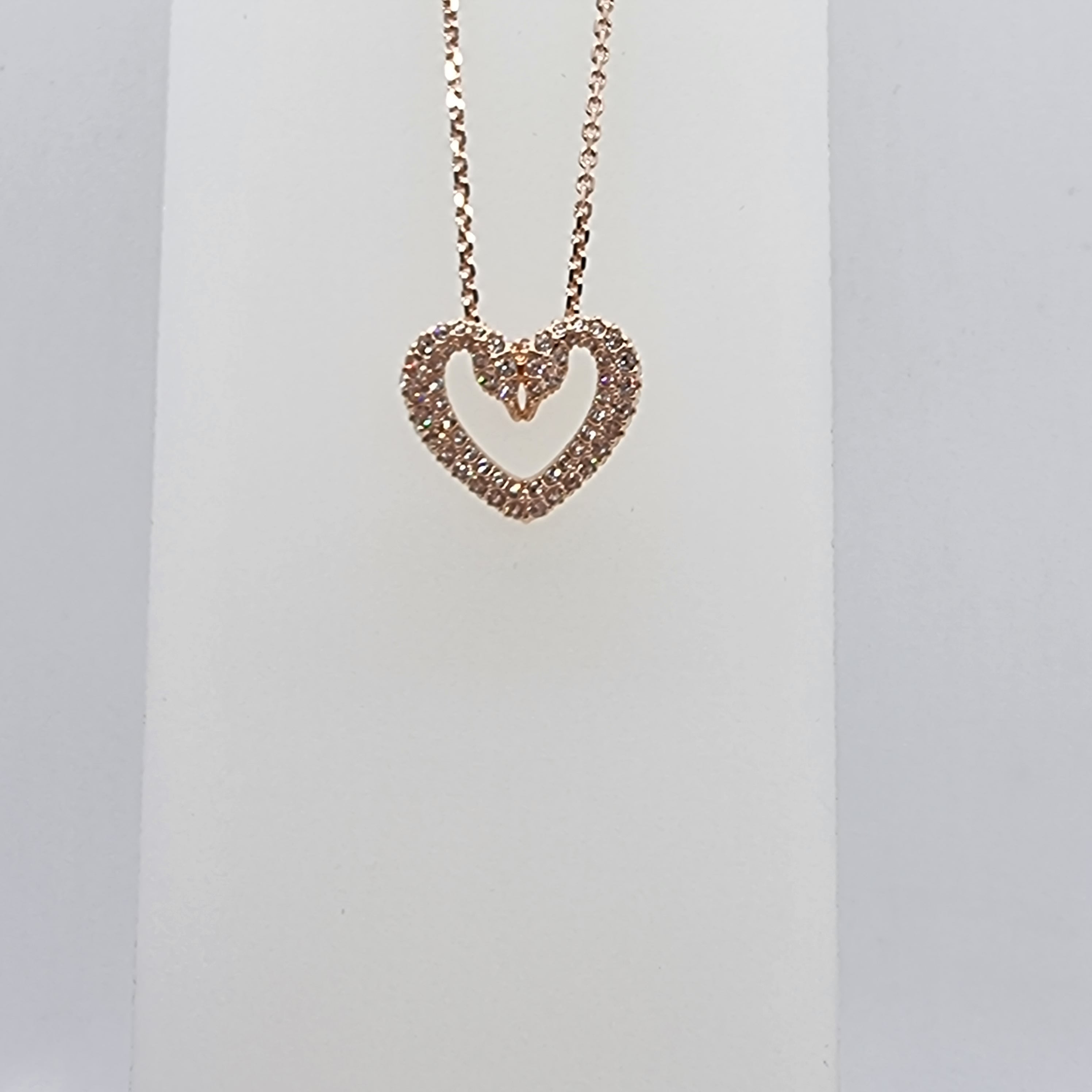 Swarovski Una Herz Halskette Weiß, Rosévergoldet 5628657