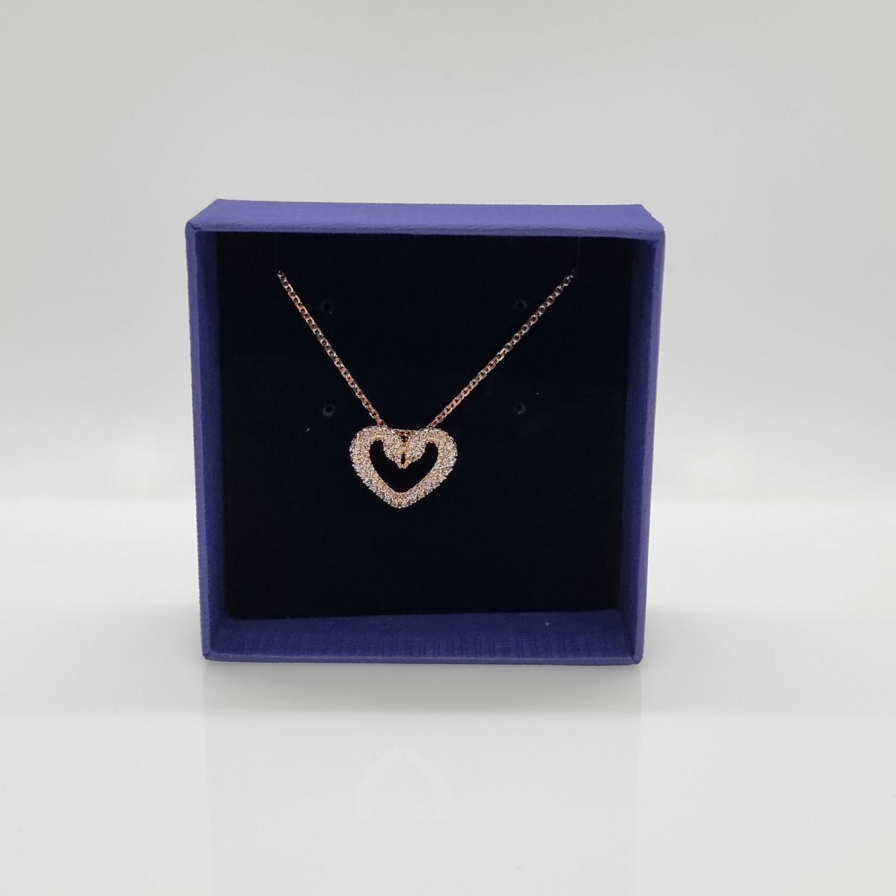 Swarovski Una Herz Halskette Weiß, Rosévergoldet 5628657