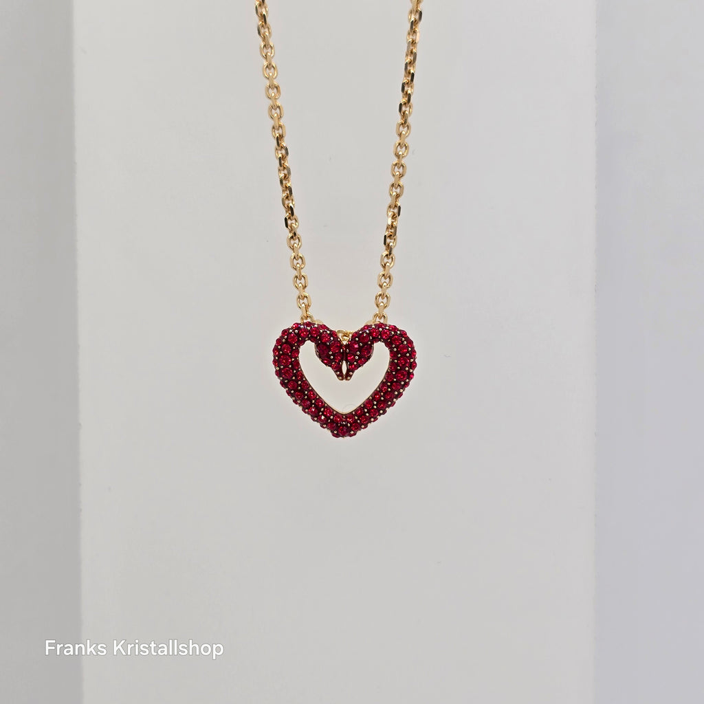 SWAROVSKI Una Herz Halskette Klein Rot, Gold-Legierungsschicht 5634723