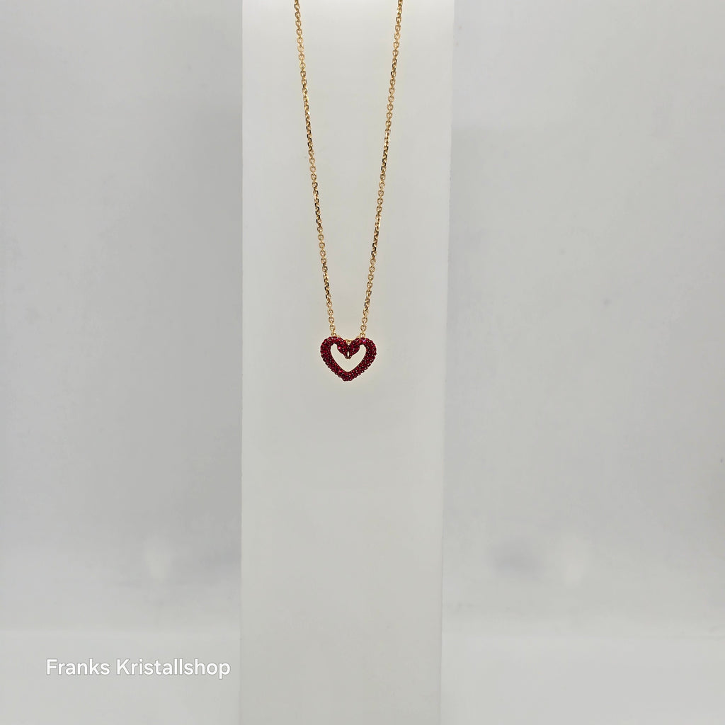 SWAROVSKI Una Herz Halskette Klein Rot, Gold-Legierungsschicht 5634723