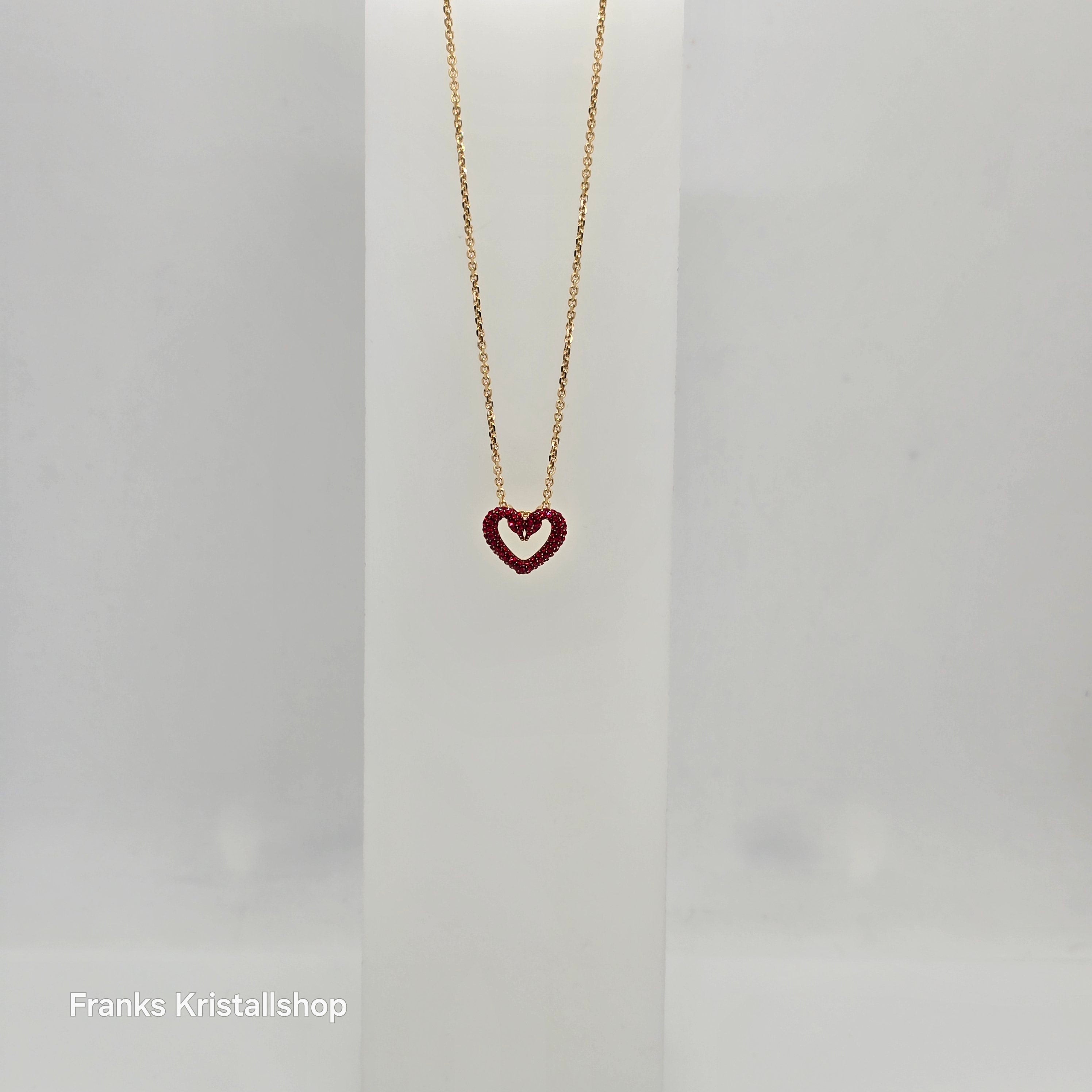 SWAROVSKI Una Herz Halskette Klein Rot, Gold-Legierungsschicht 5634723