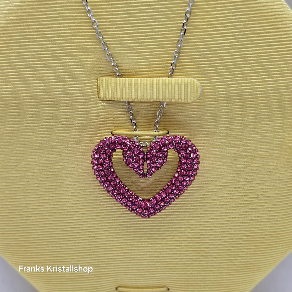 SWAROVSKI Una Herz Kette Schwanenherz Halskette Pink Dunkel Rhodiniert 5646571