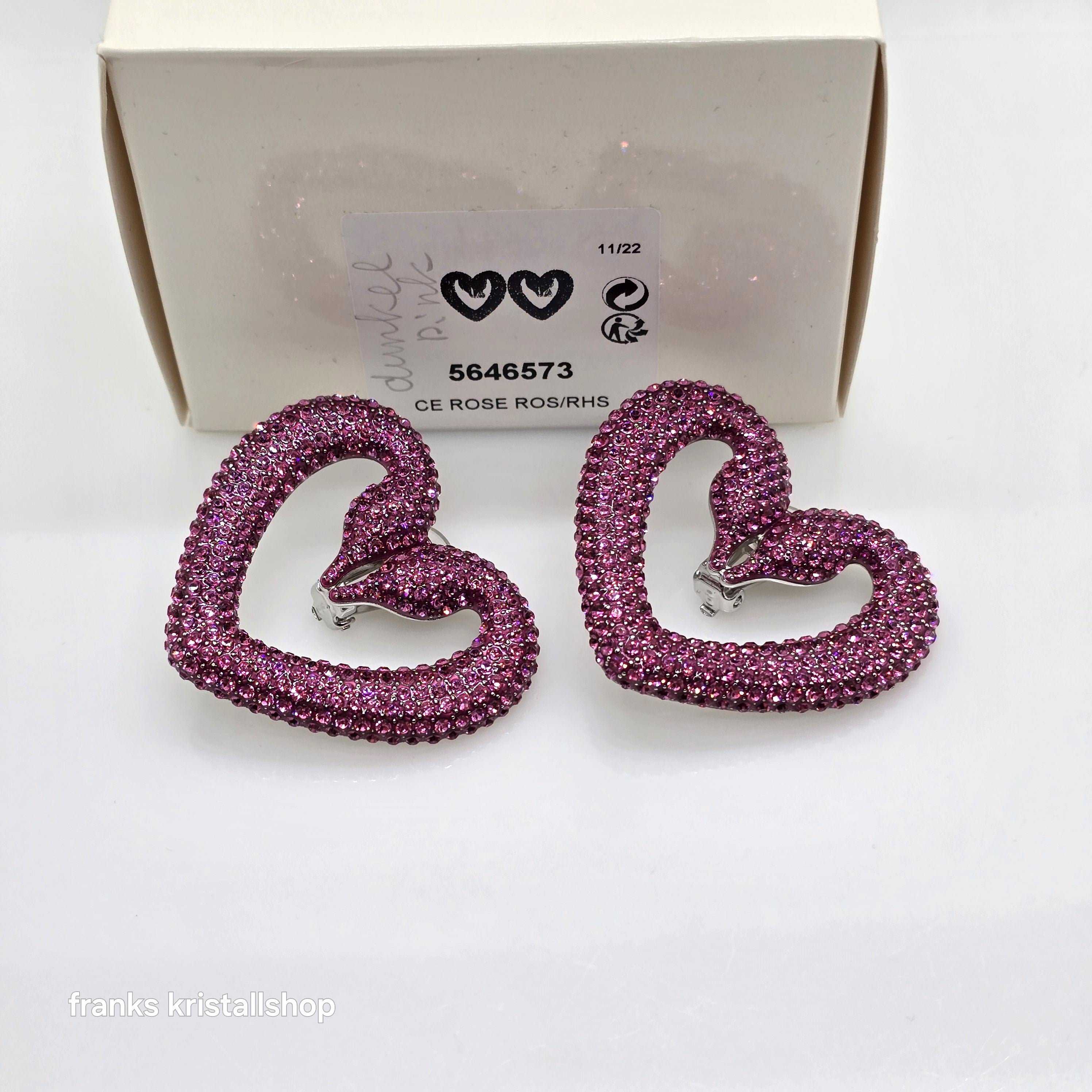 SWAROVSKI Una Herz Ohrclips Schwanenherz Violett, Rhodiniert 5646573