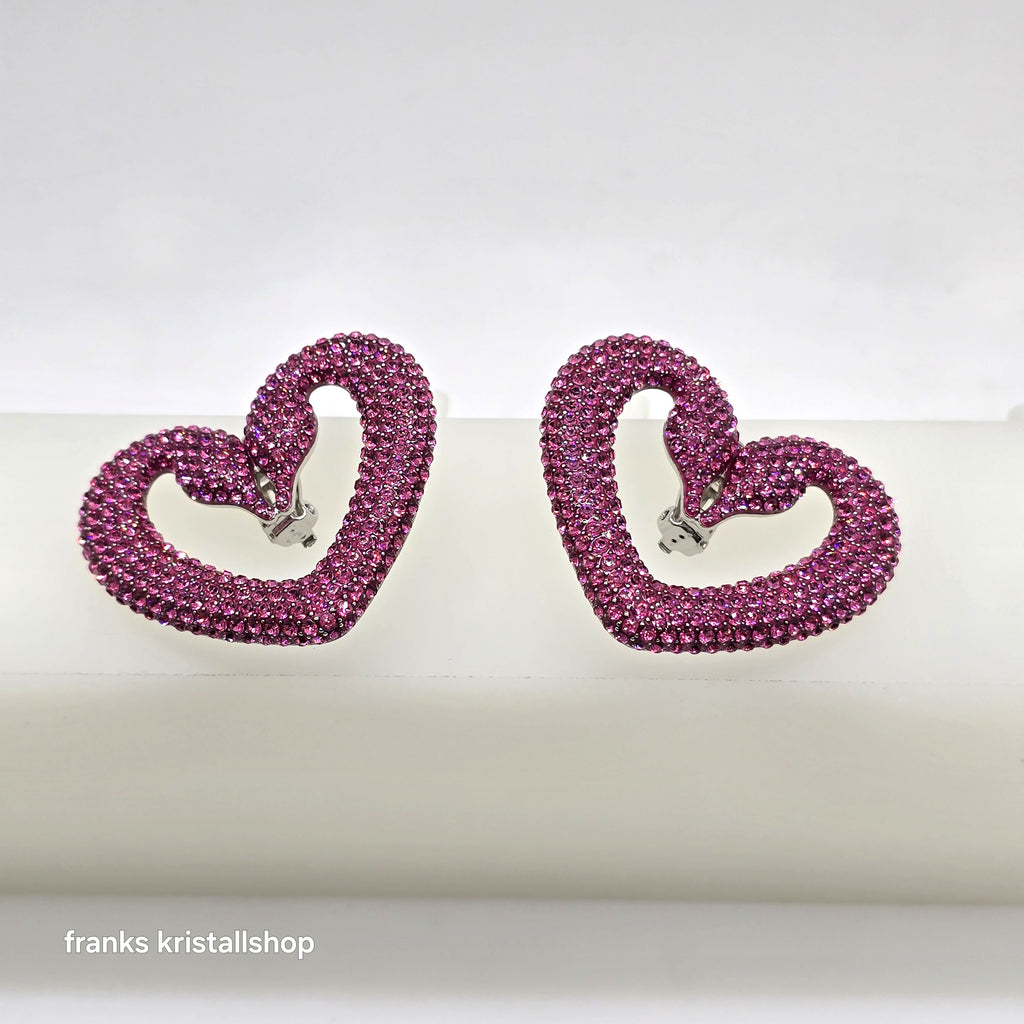 SWAROVSKI Una Herz Ohrclips Schwanenherz Violett, Rhodiniert 5646573