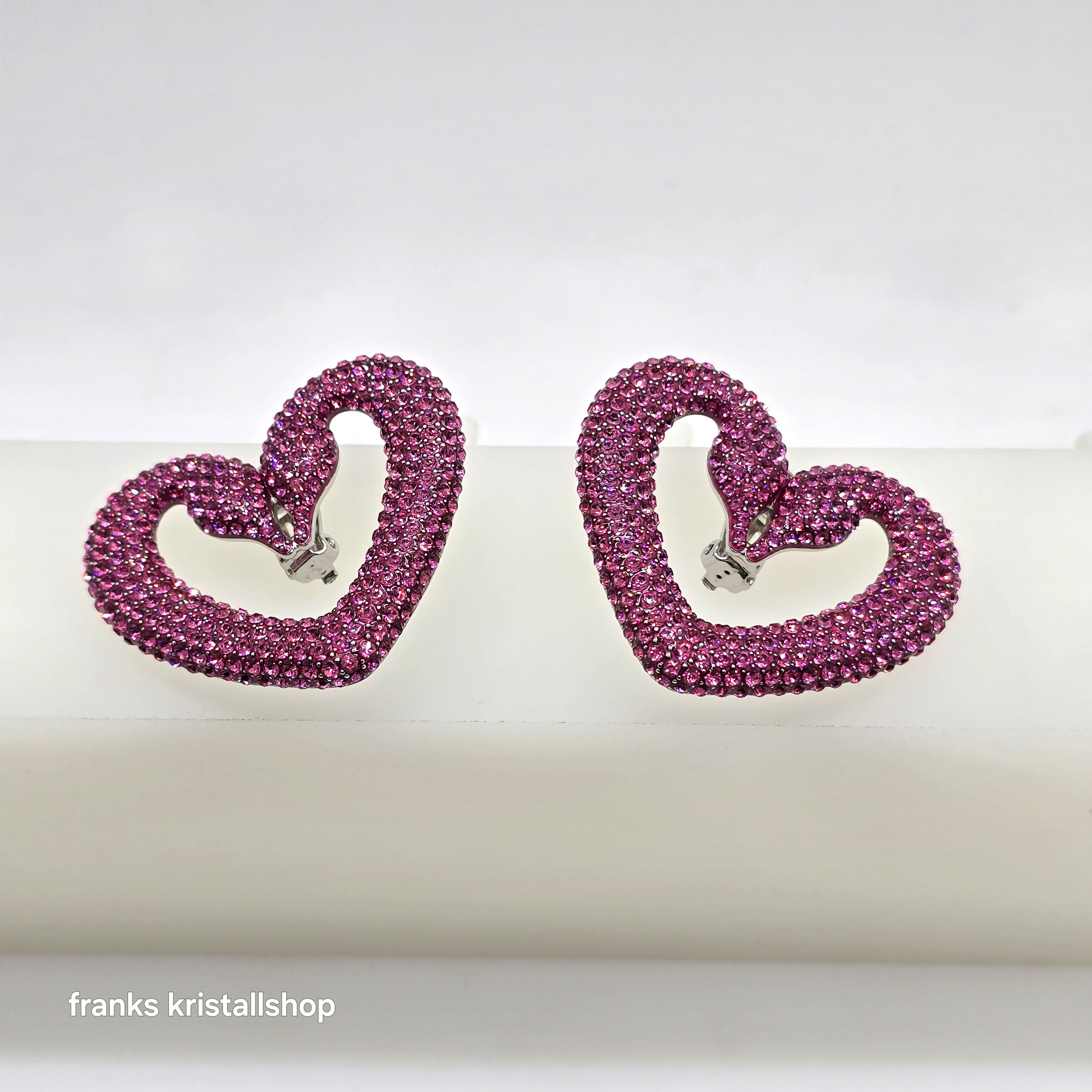 SWAROVSKI Una Herz Ohrclips Schwanenherz Violett, Rhodiniert 5646573