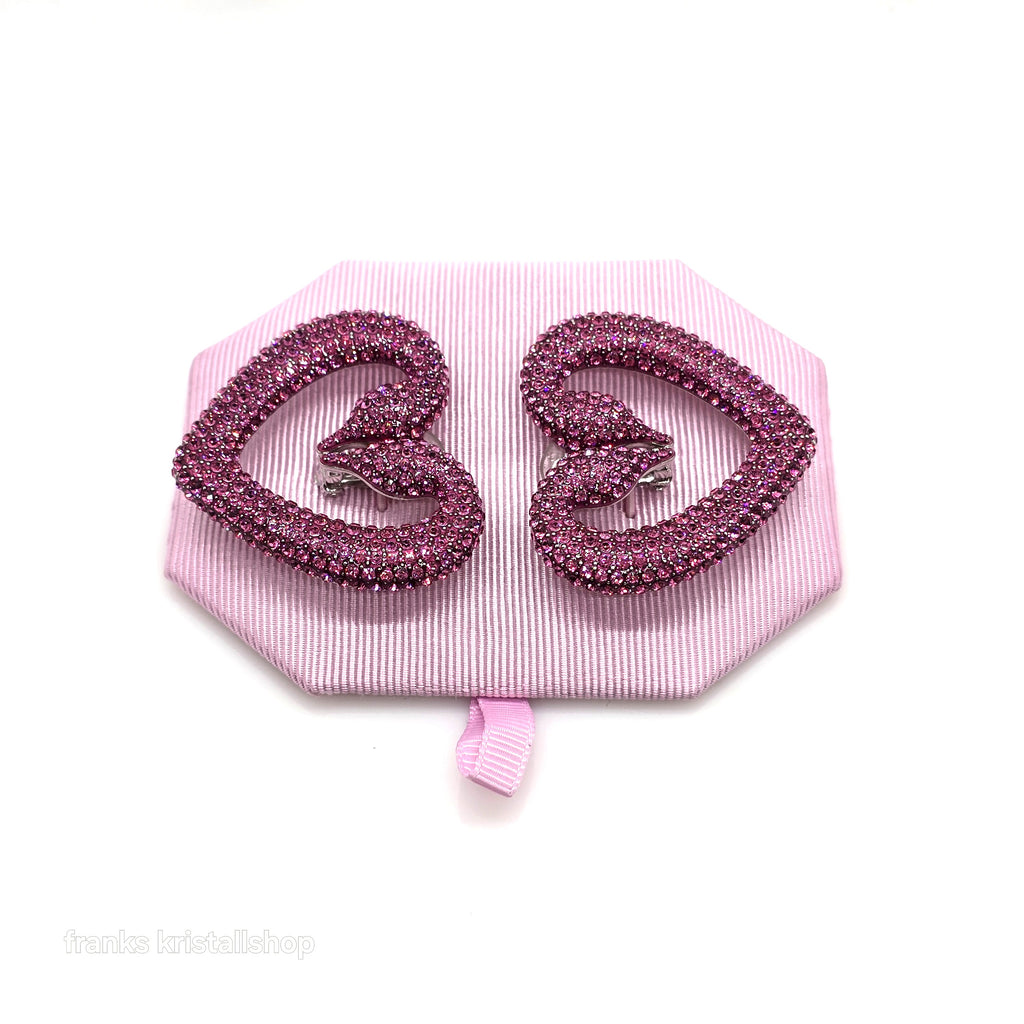 SWAROVSKI Una Herz Ohrclips Schwanenherz Violett, Rhodiniert 5646573