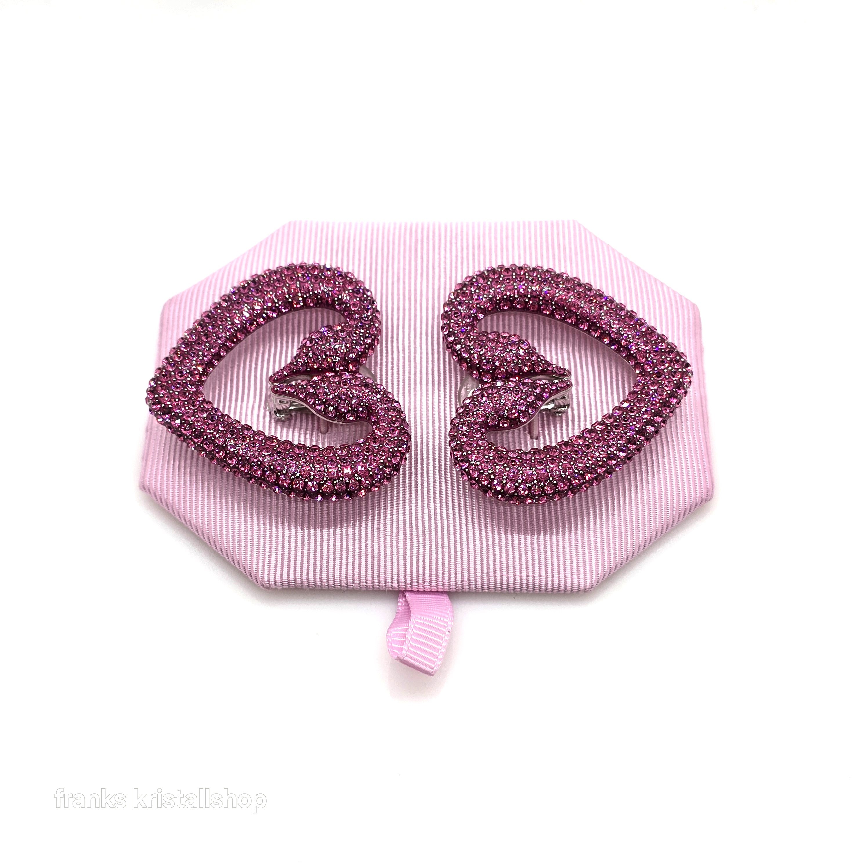 SWAROVSKI Una Herz Ohrclips Schwanenherz Violett, Rhodiniert 5646573