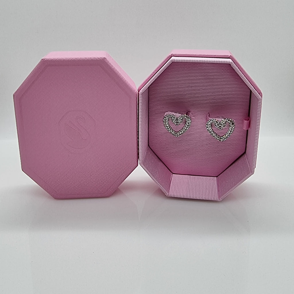 SWAROVSKI Una Herz Ohrstecker Mittel, Weiß, Rhodiniert 5625535