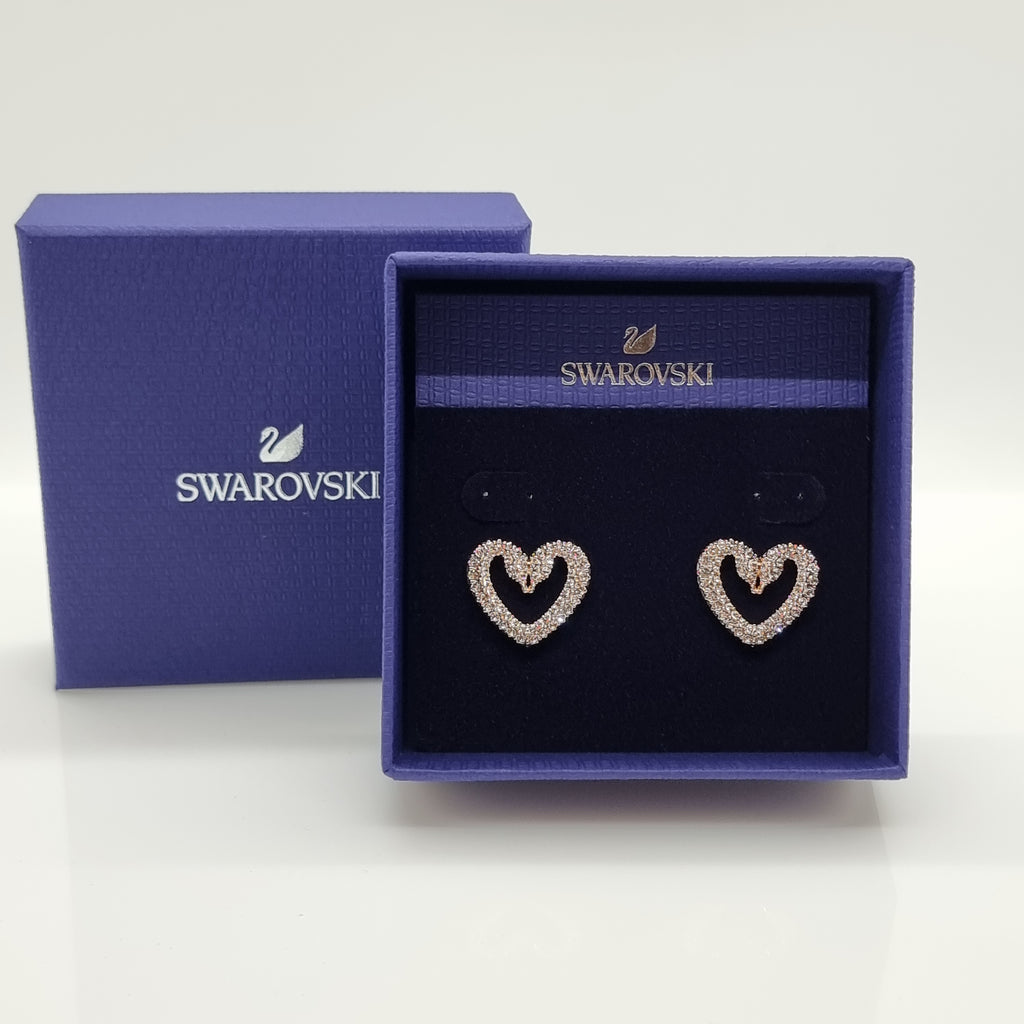 SWAROVSKI Sublima Herz Ohrstecker Mittel, Weiß, Roségold-Legierungsschicht 5628659