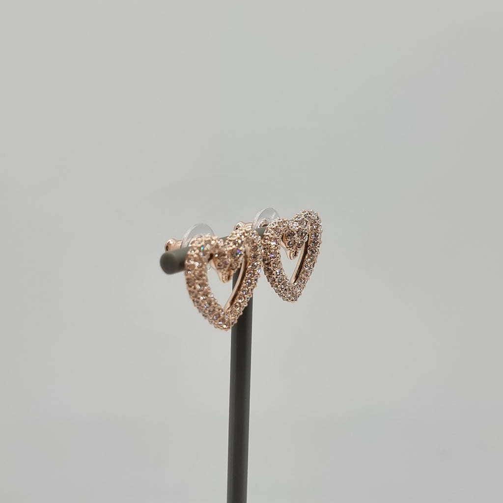 SWAROVSKI Sublima Herz Ohrstecker Mittel, Weiß, Roségold-Legierungsschicht 5628659