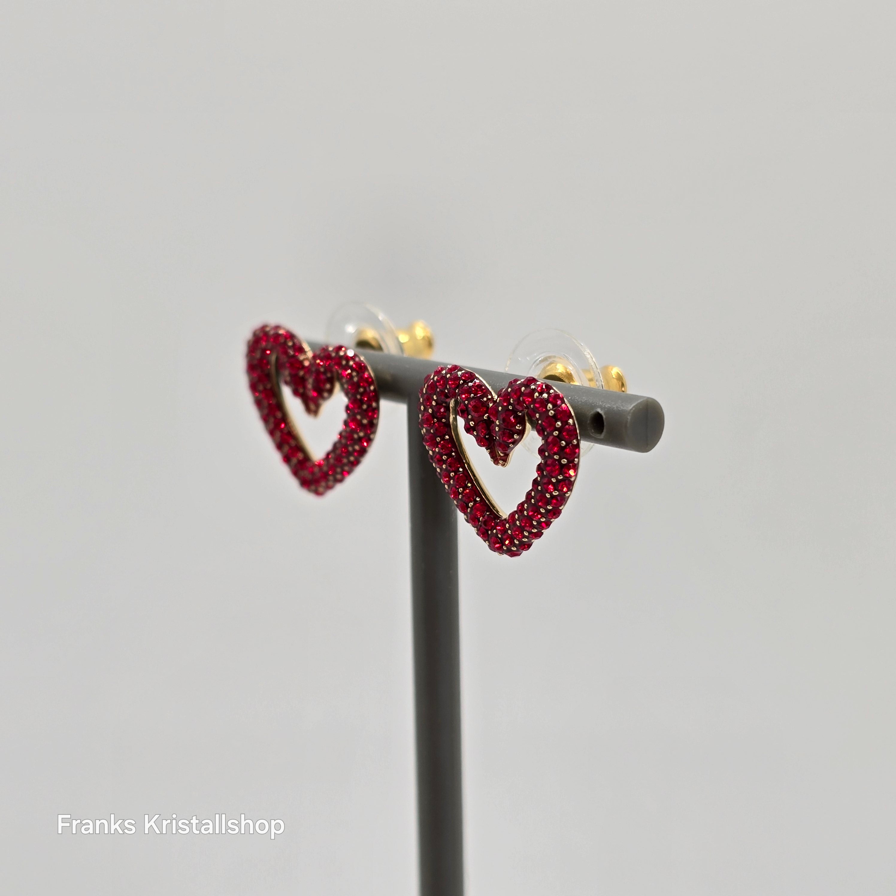 SWAROVSKI Una Ohrstecker Herz, Klein, Rot, Goldlegierungsschicht 5634812