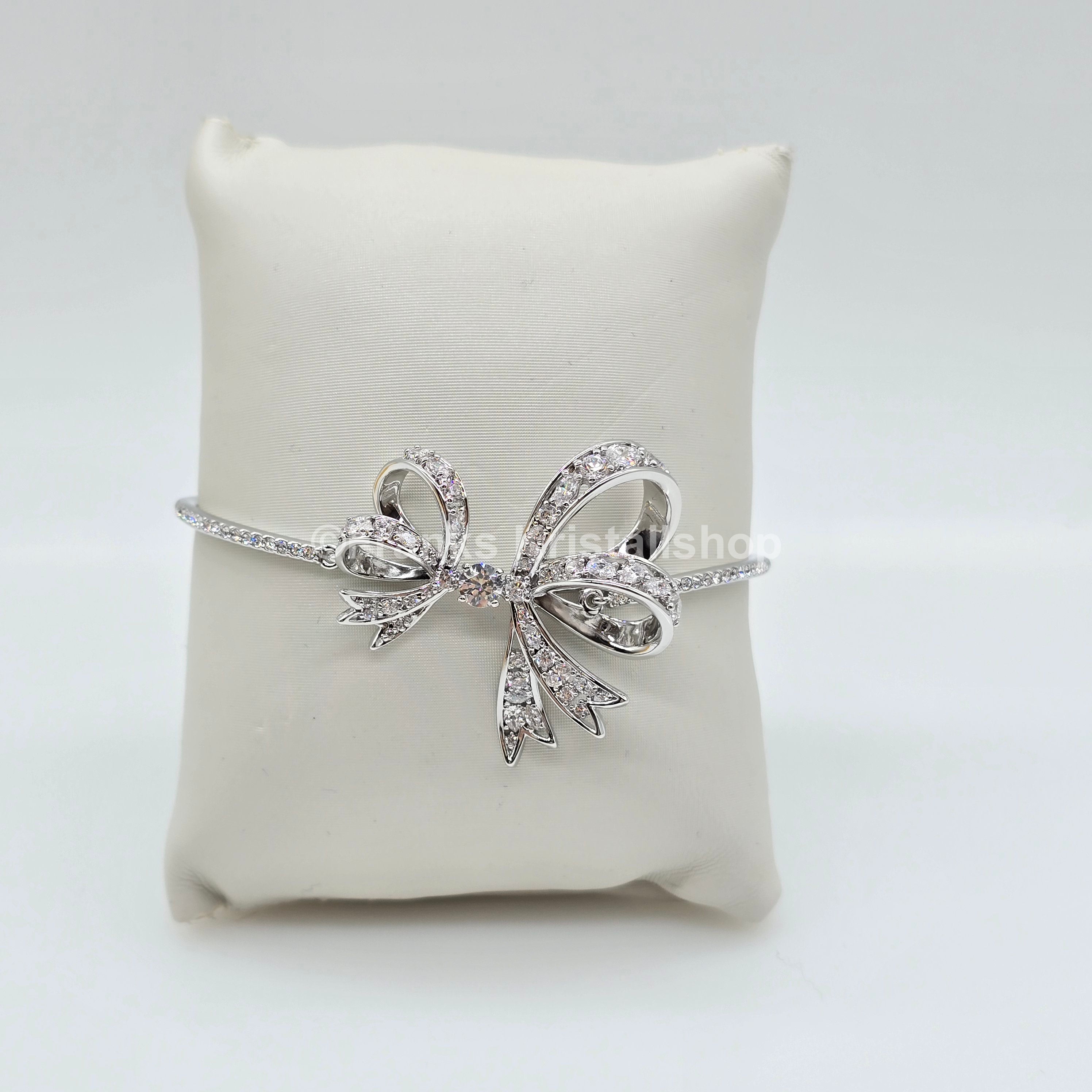SWAROVSKI Volta Armband mit Schleife Größe M Weiß, Rhodiniert 5647563