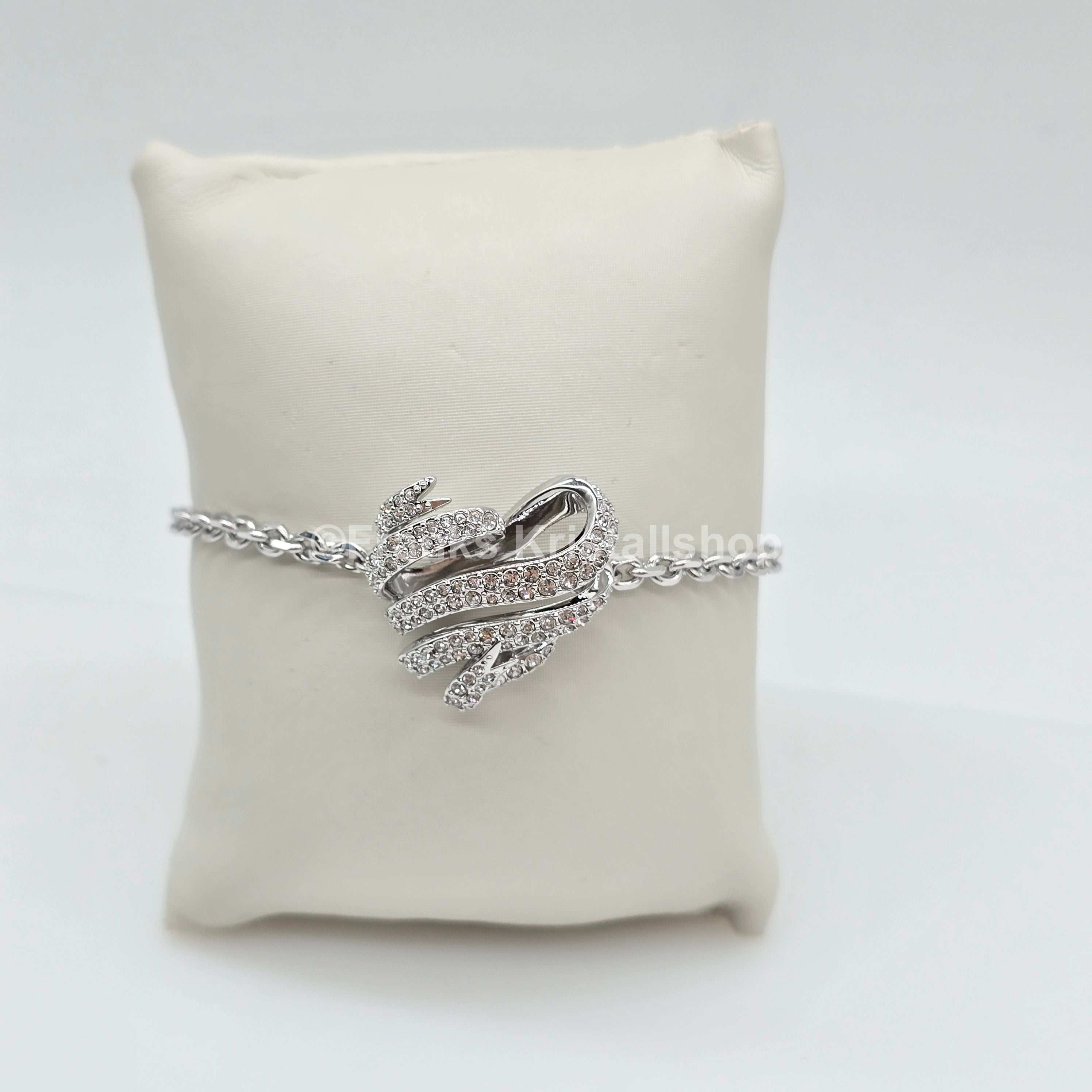 SWAROVSKI Volta Herz Armband Größe M Weiß, Rhodiniert 5652789